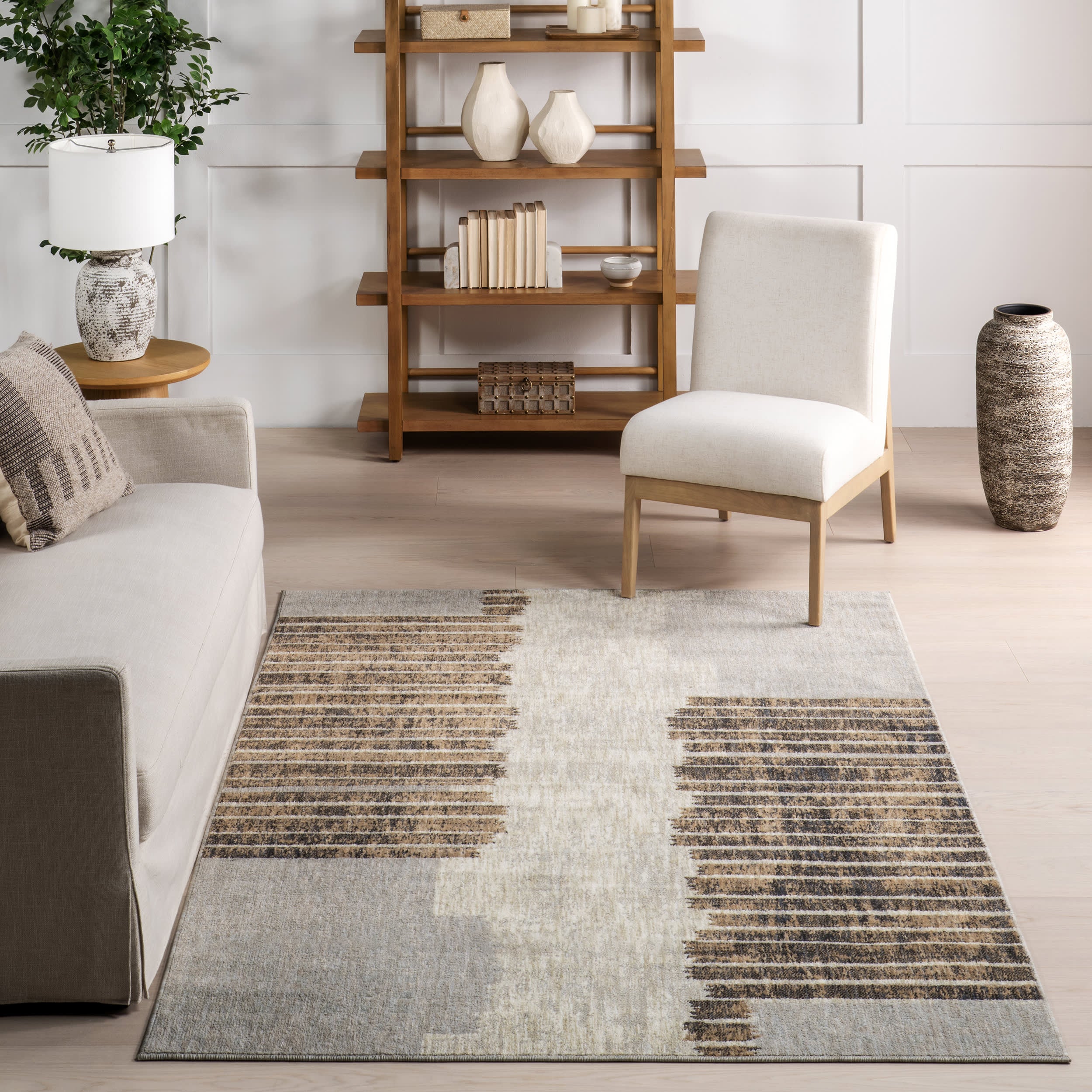 Sarahi Modern Abstract Area Rug | Light Brown - Image 4