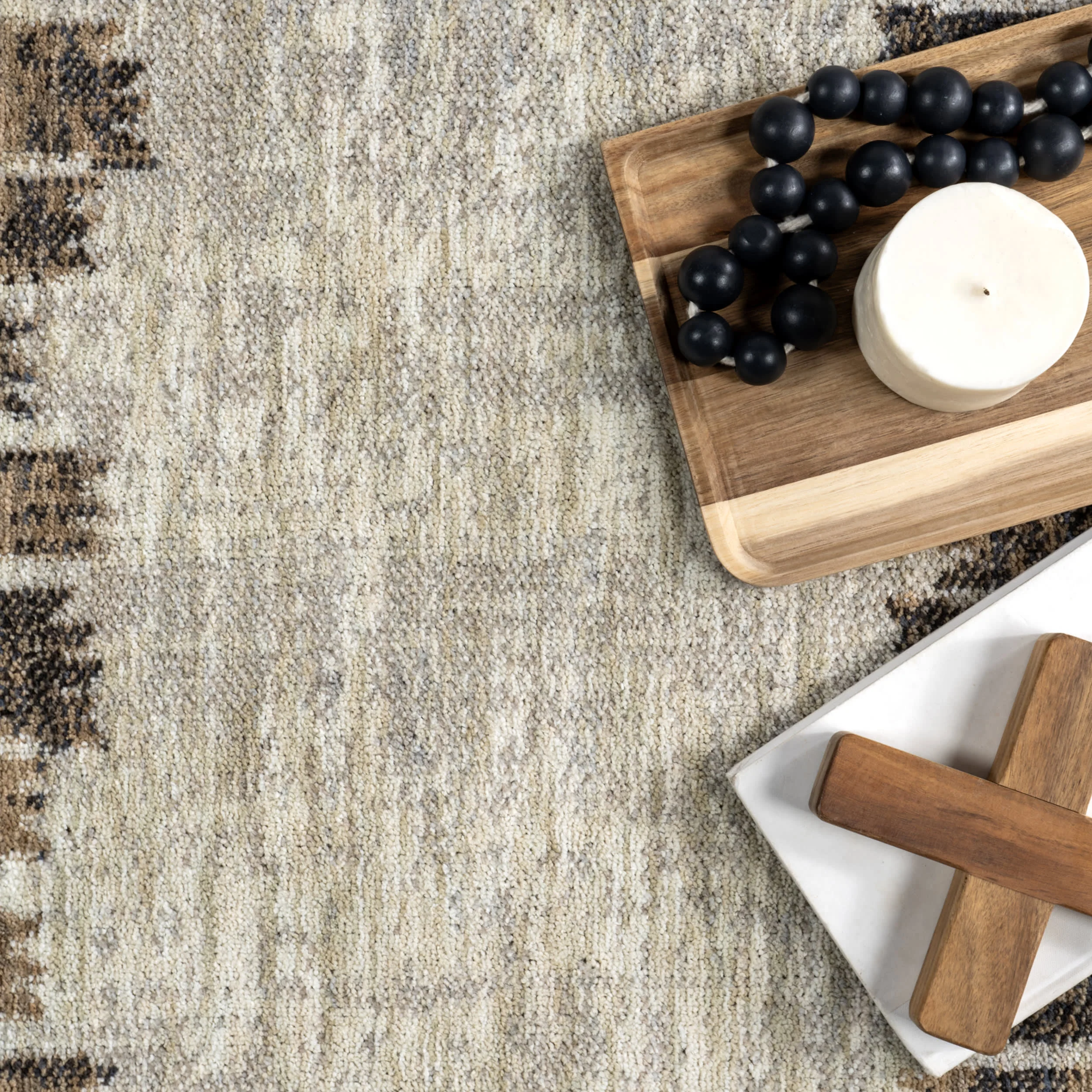 Sarahi Modern Abstract Area Rug | Light Brown - Image 7