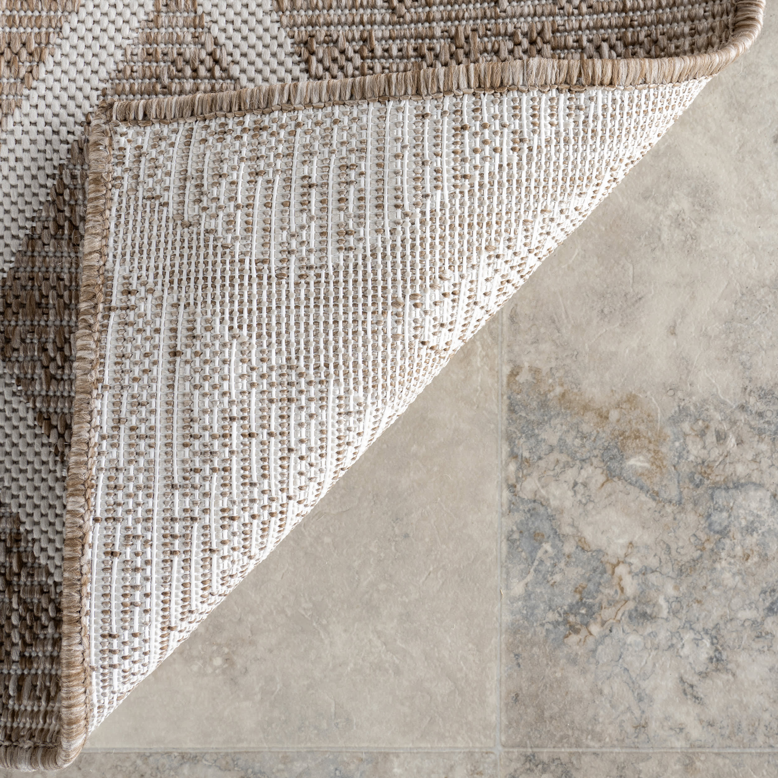 Sarai Geometric Shapes Indoor/Outdoor Rug | Beige - Image 7