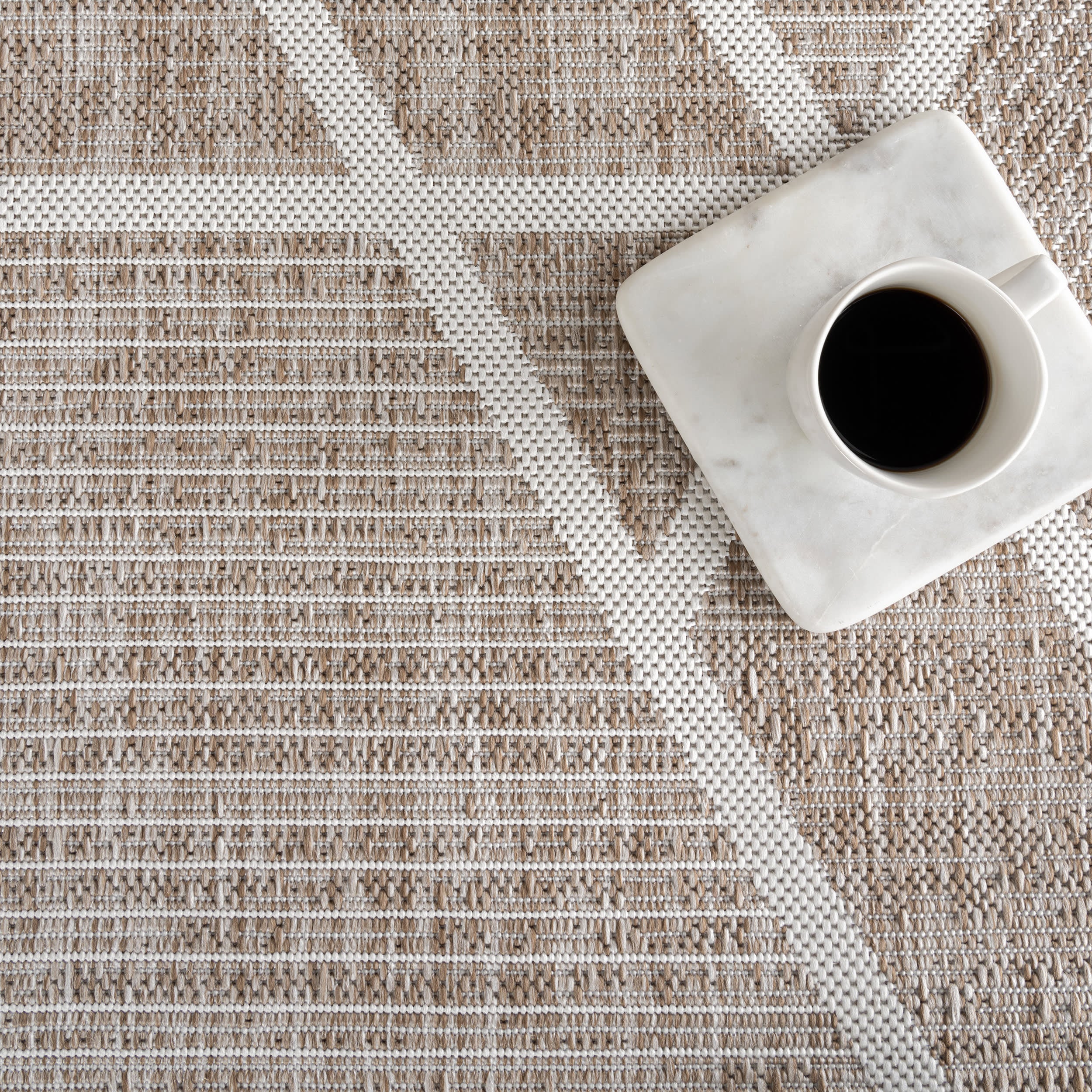 Sarai Geometric Shapes Indoor/Outdoor Rug | Beige - Image 8