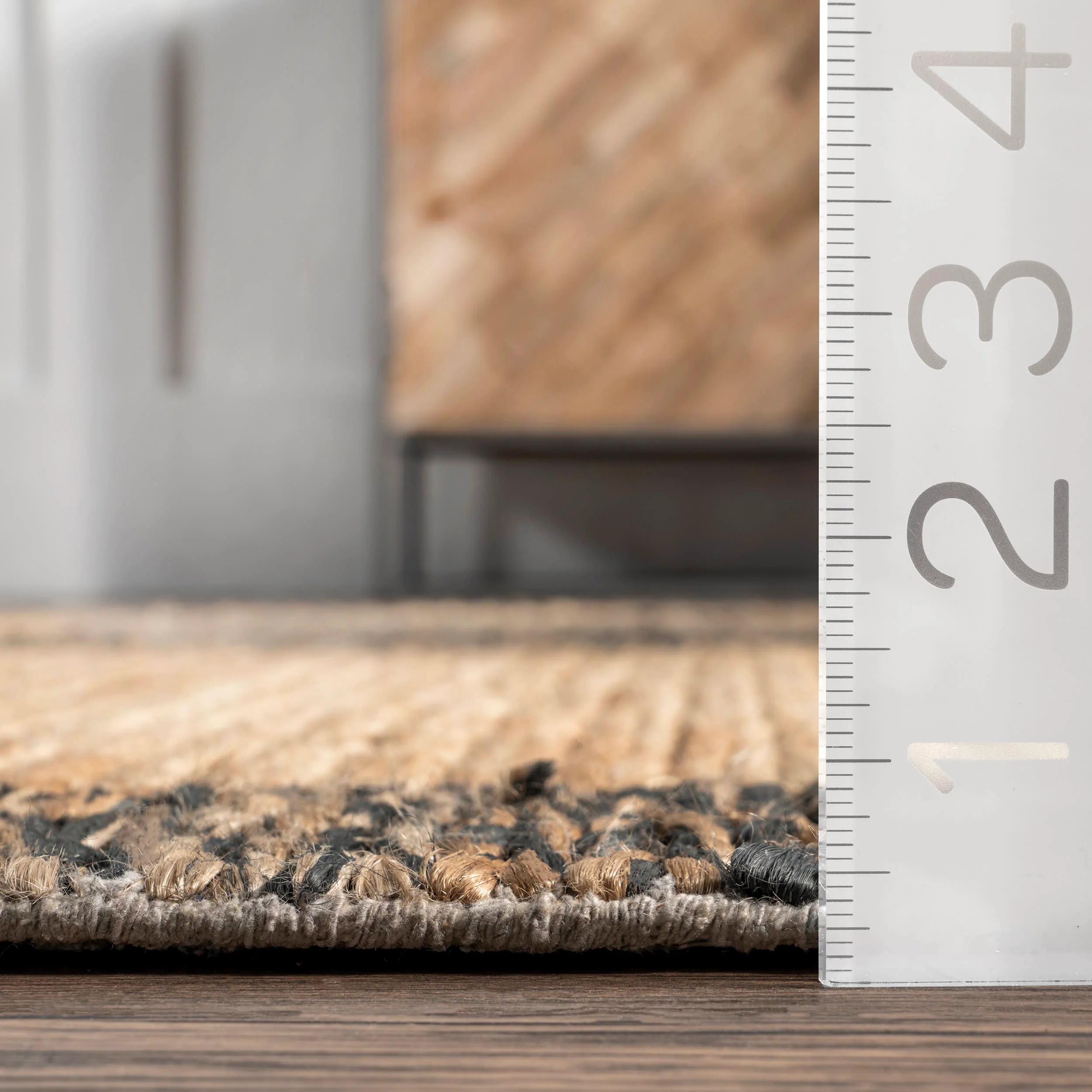Sari Oversize Checkered Jute Rug | Natural - Image 5