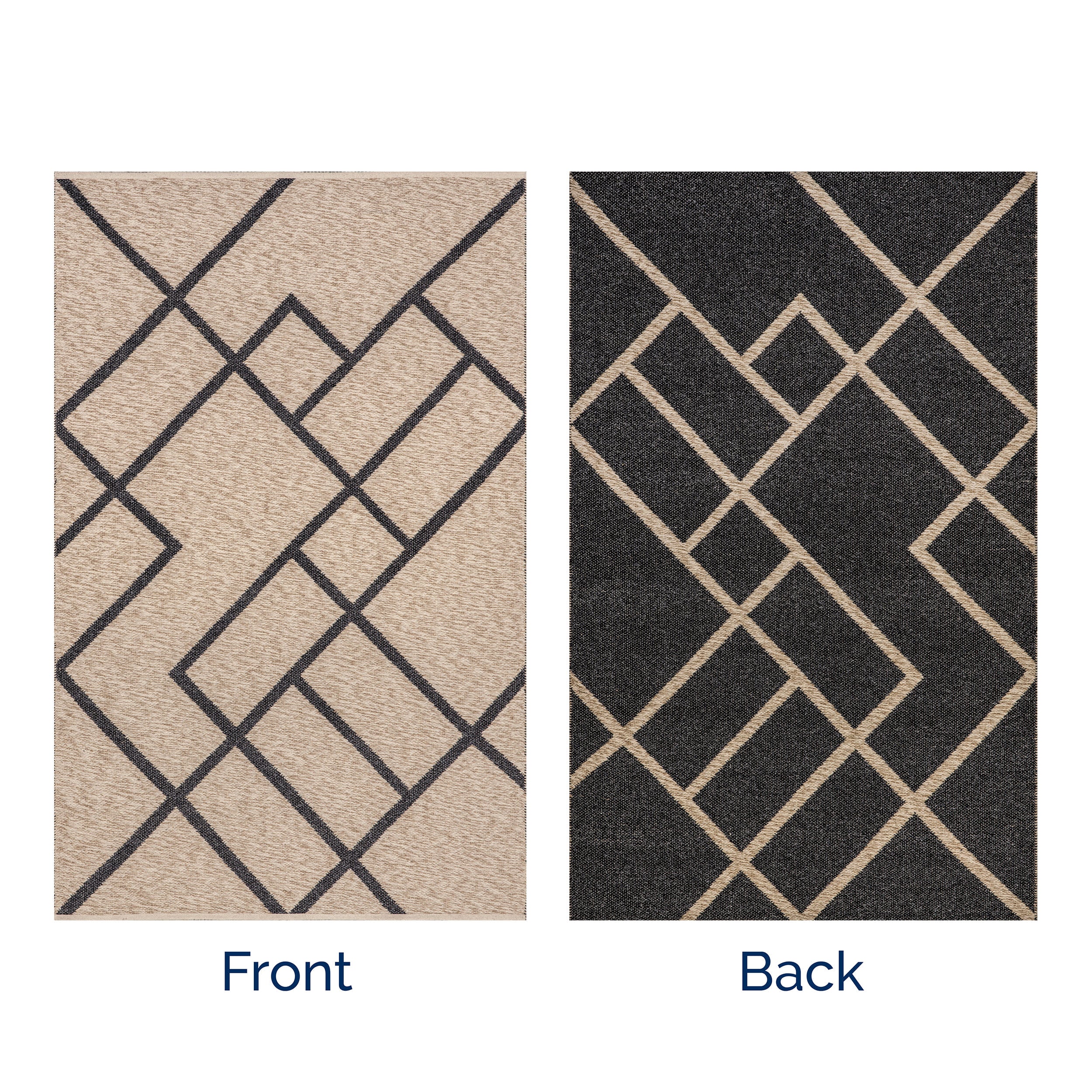 Sariah Reversible Geometric Rug | Dark Grey - Image 10