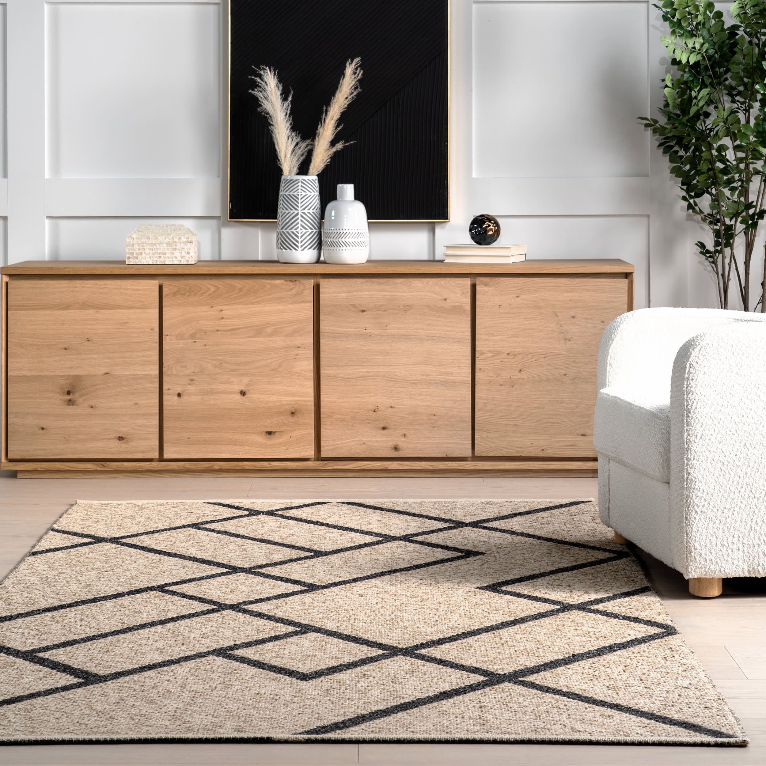 Sariah Reversible Geometric Rug | Dark Grey - Image 5