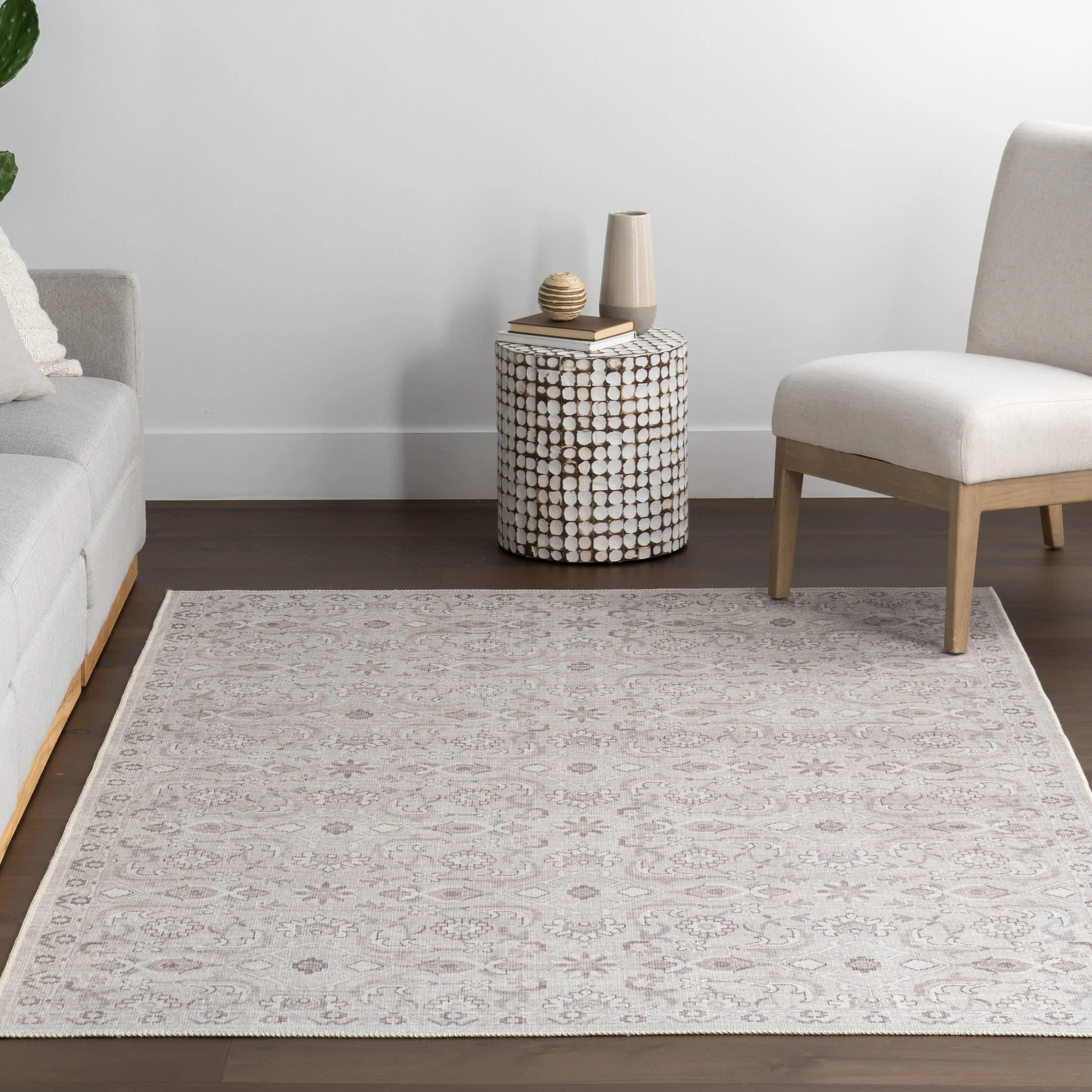 Sariyah Medallion Washable Rug | Taupe - Image 5