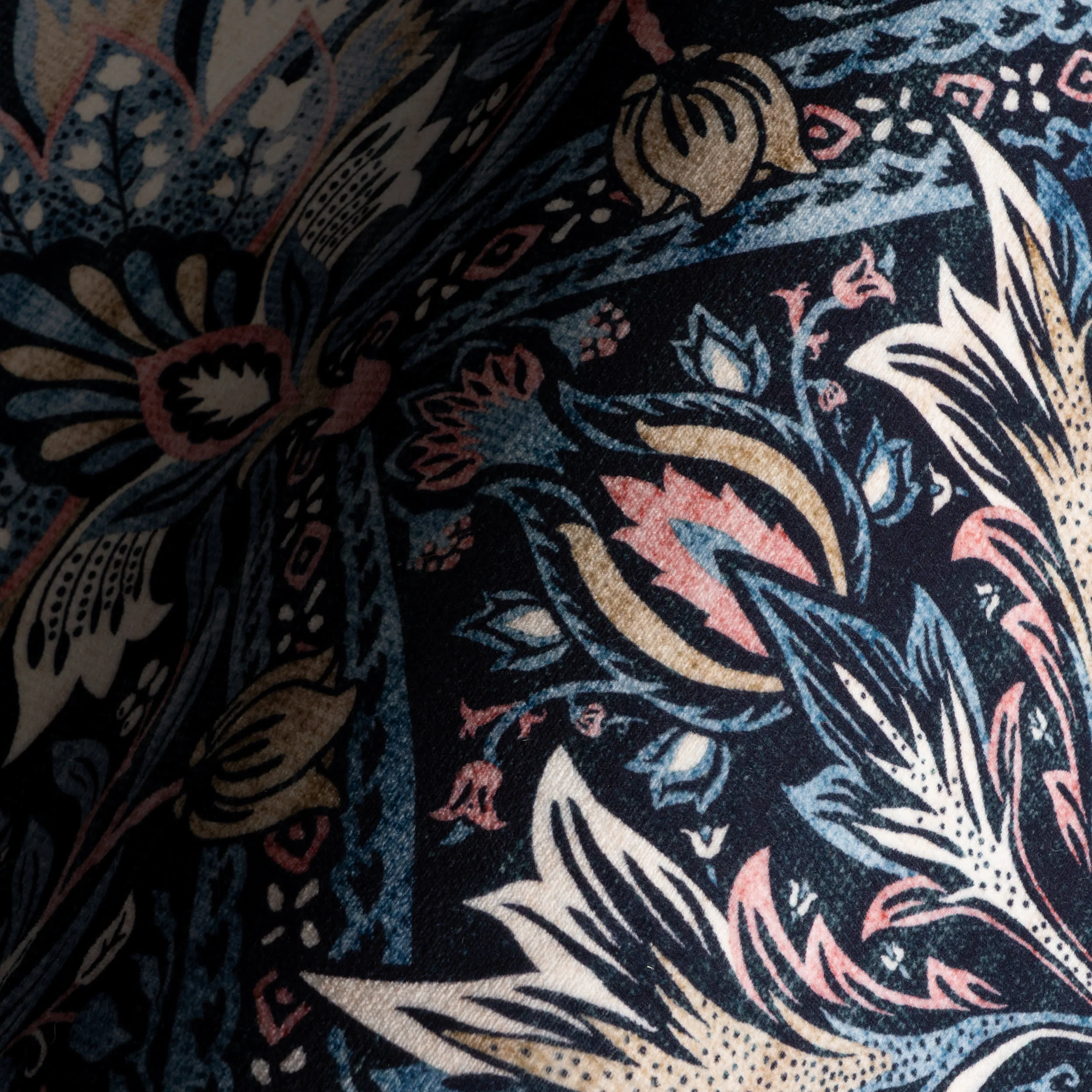 Sati Floral and Paisley Washable Rug | Dark Blue - Image 3