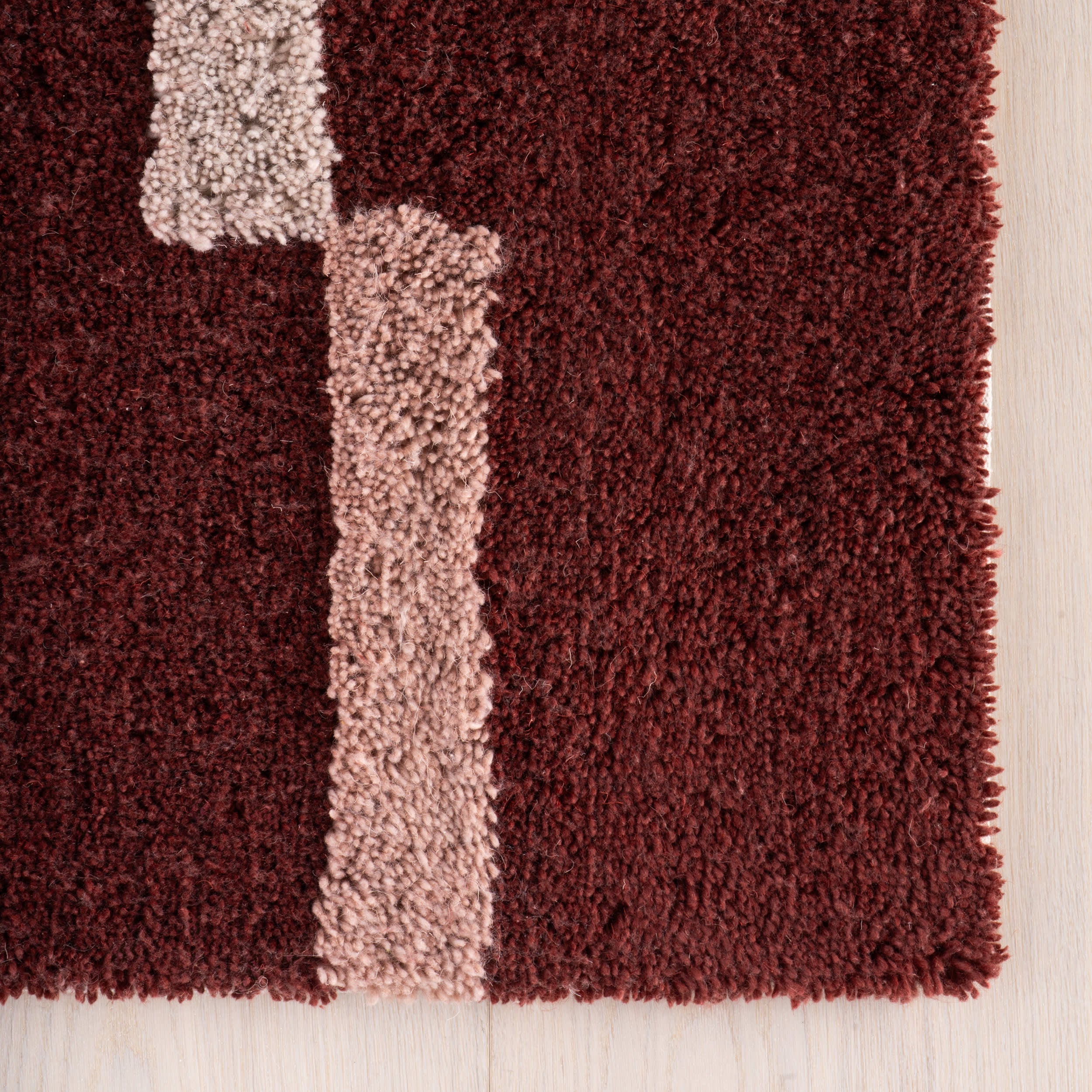 Sativae Geometric Rug | Maroon - Image 10