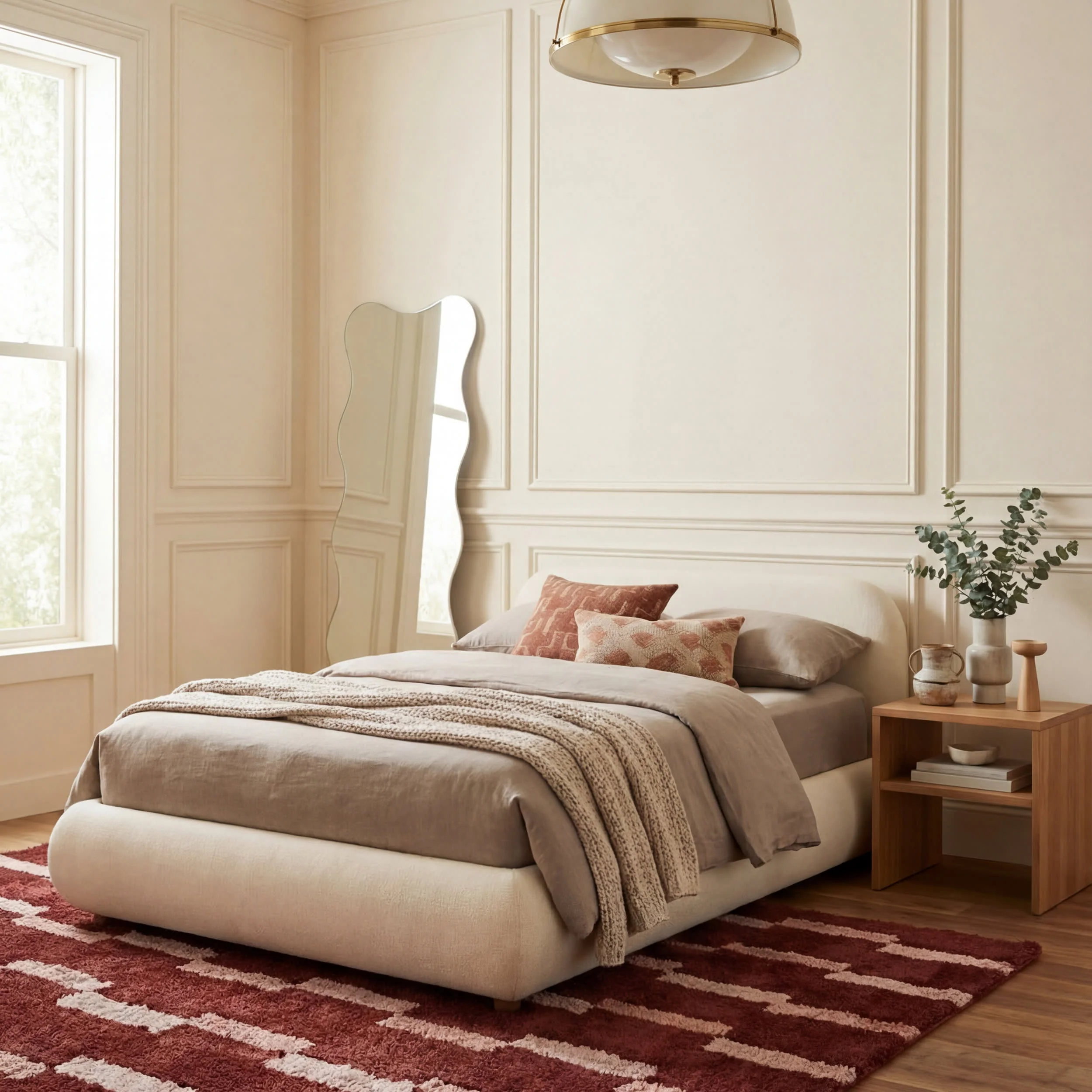 Sativae Geometric Rug | Maroon - Image 3
