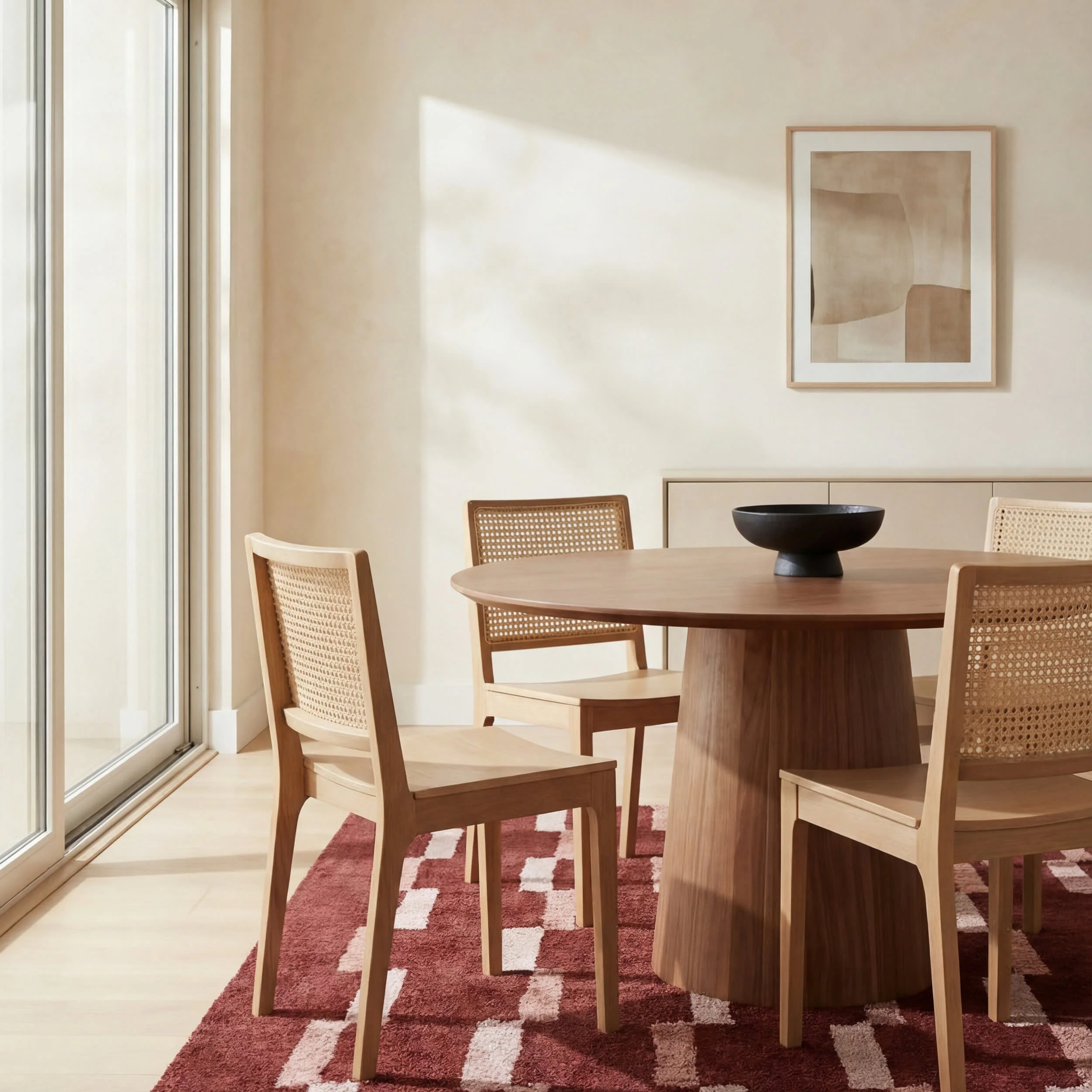 Sativae Geometric Rug | Maroon - Image 4