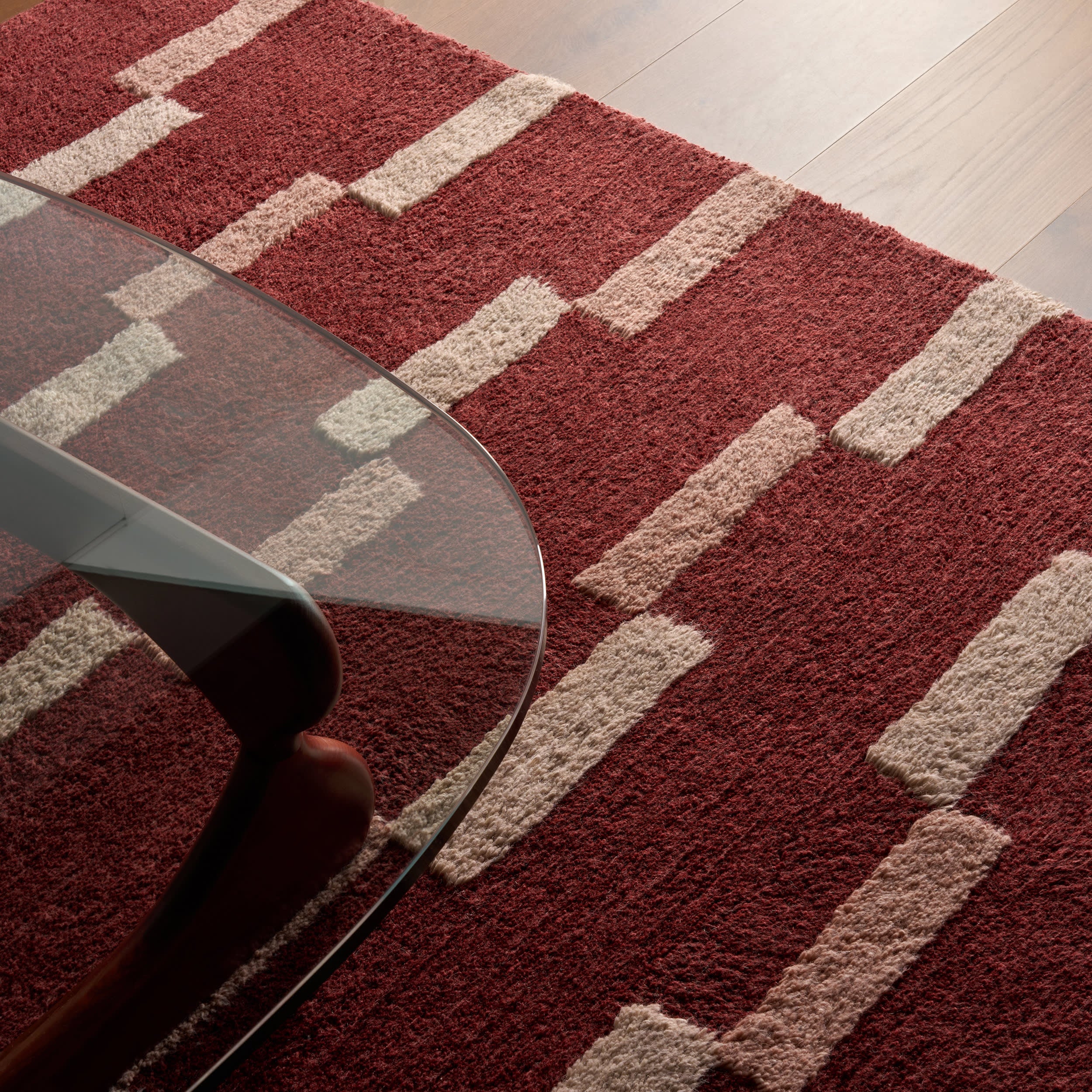 Sativae Geometric Rug | Maroon - Image 6