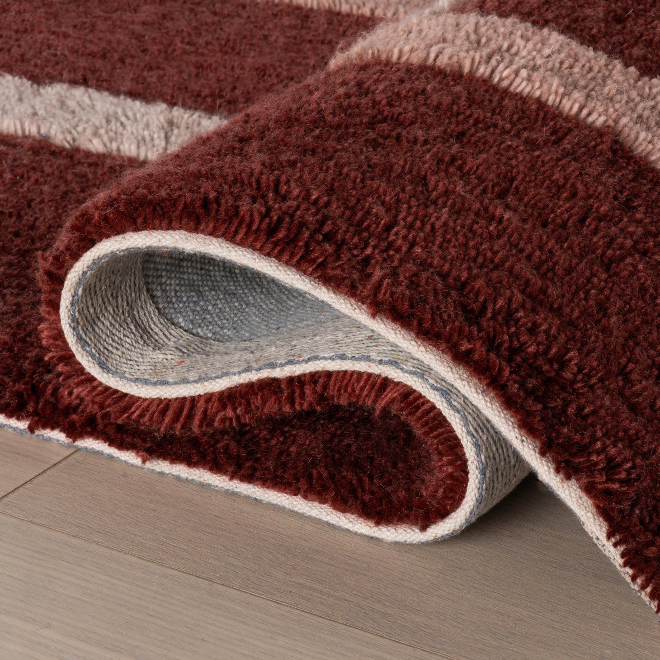 Sativae Geometric Rug | Maroon - Image 7