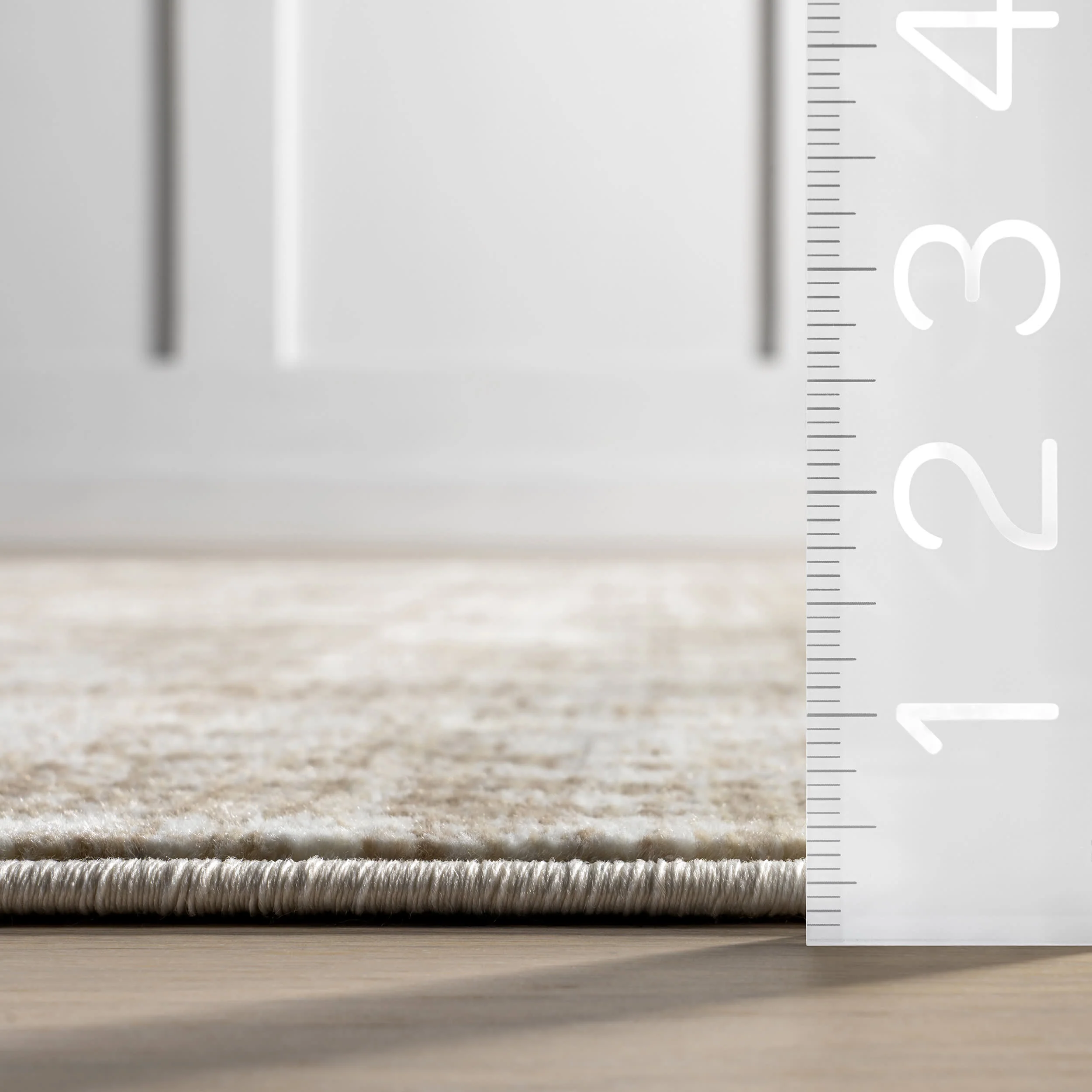 Saturdays Geometric Fringed Rug | Light Beige - Image 5