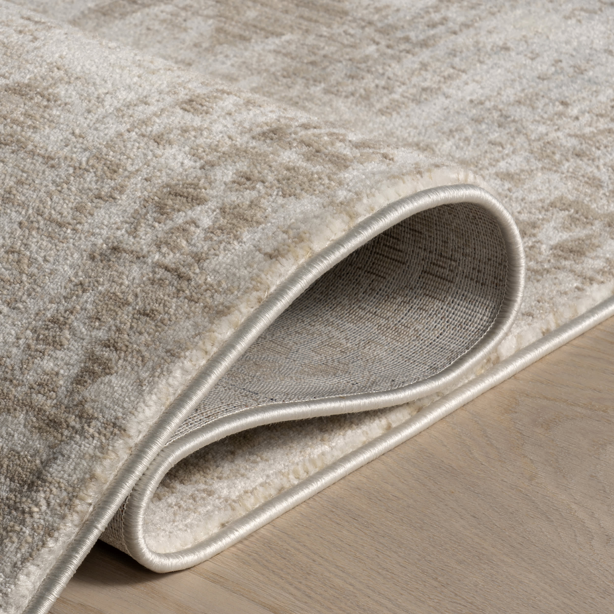 Saturdays Geometric Fringed Rug | Light Beige - Image 8