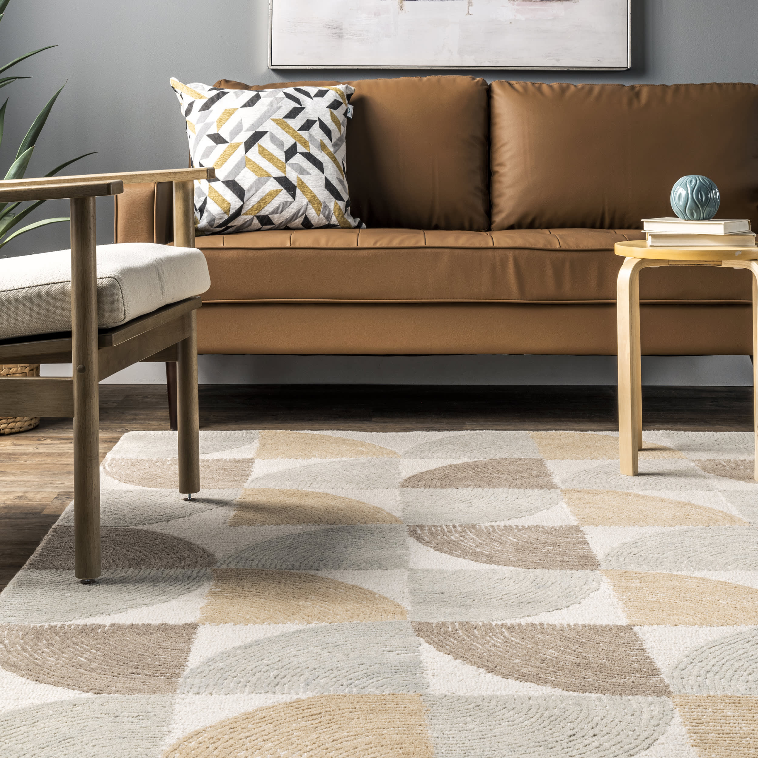 Savannah Wool Scalloped Rug | Beige - Image 4