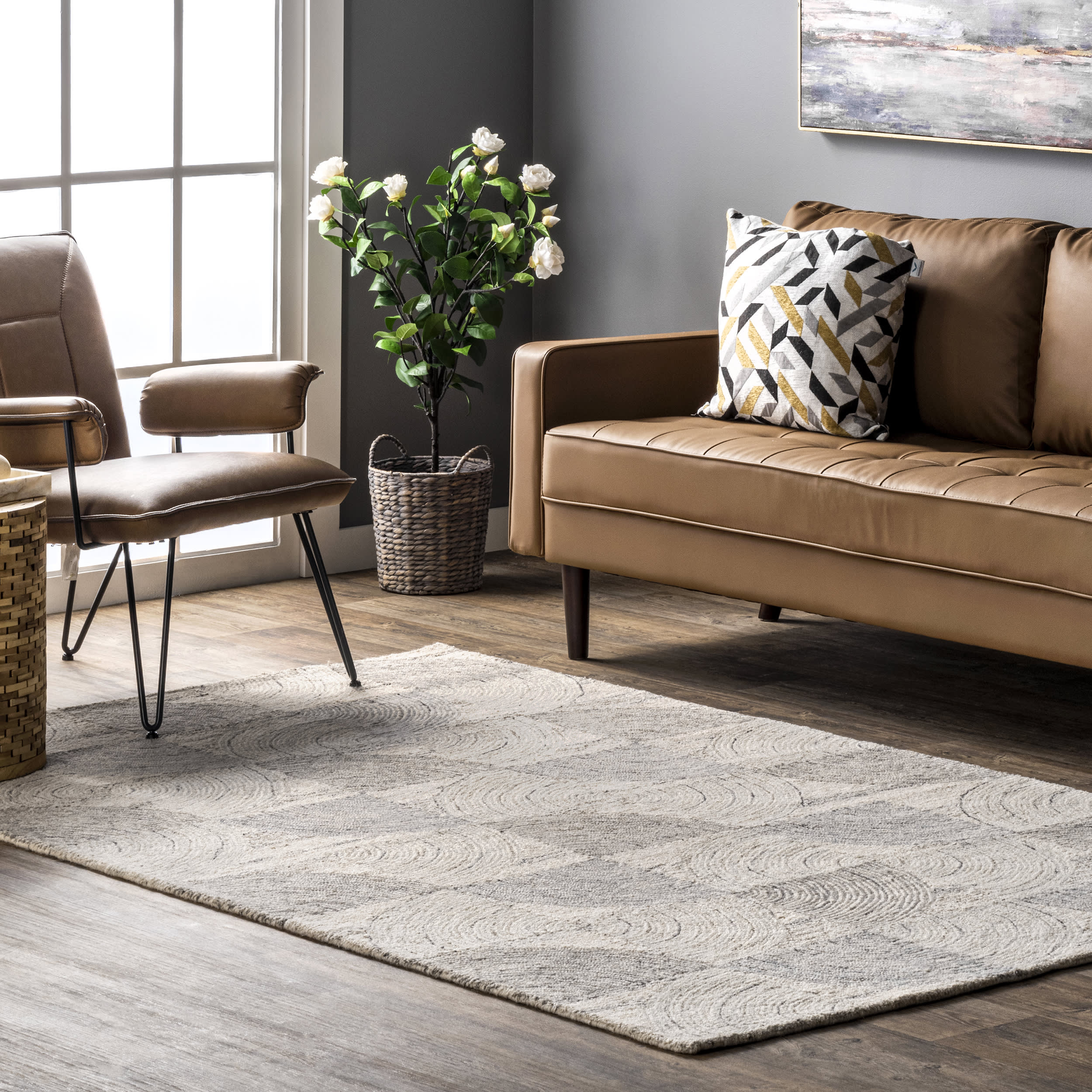 Savannah Wool Scalloped Rug | Light Grey - Image 2