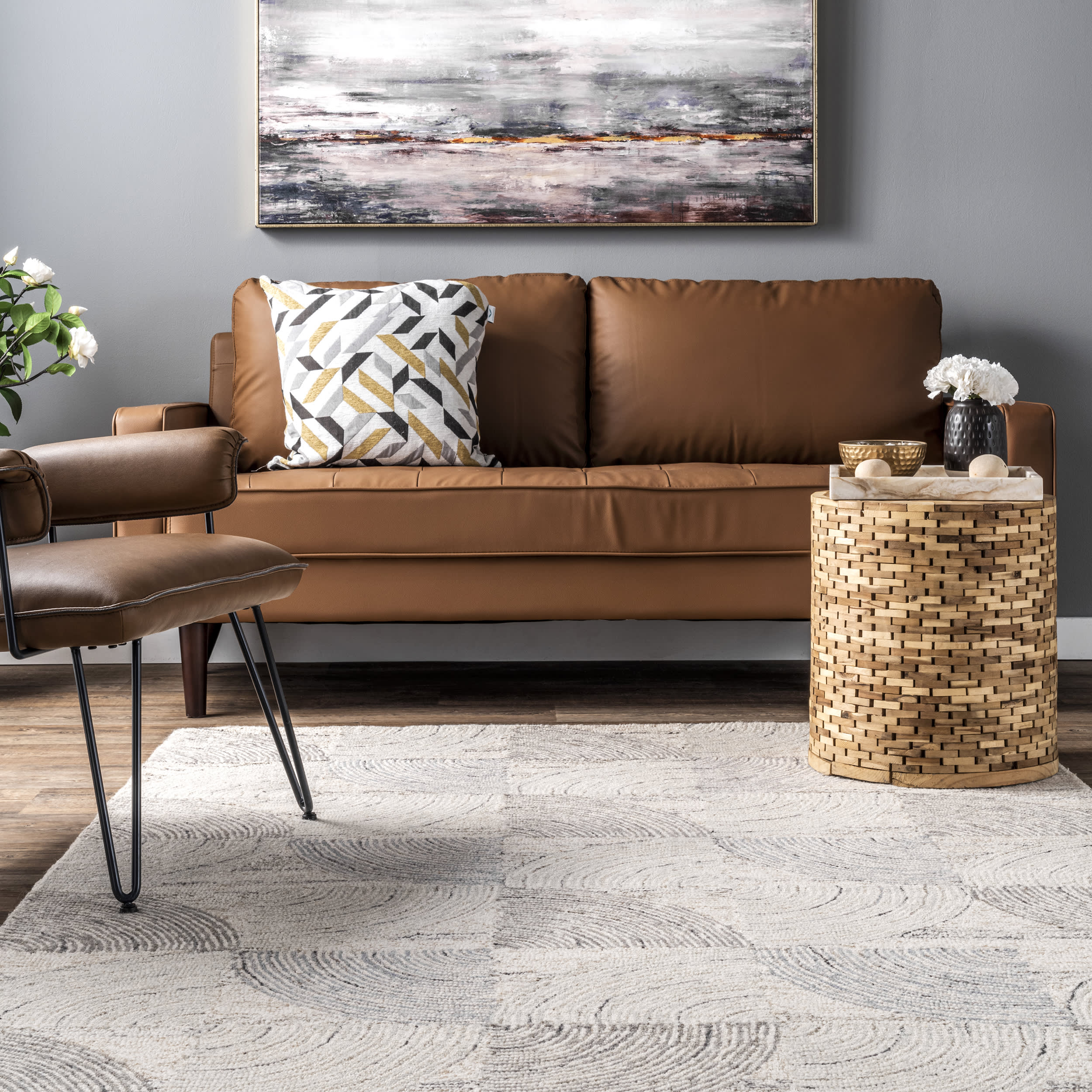 Savannah Wool Scalloped Rug | Light Grey - Image 4