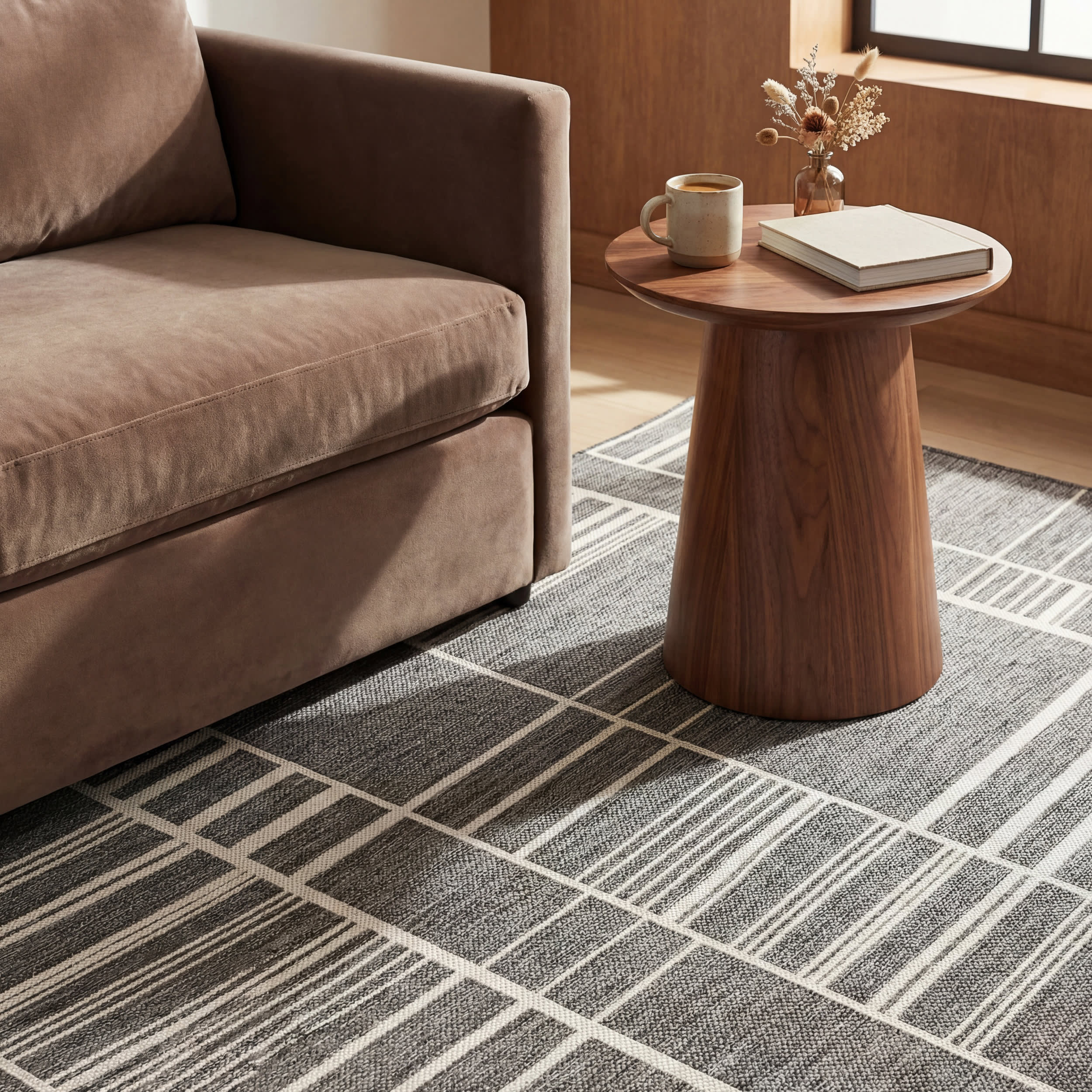 Saveta Modern Geometric Indoor/Outdoor Rug | Grey - Image 5
