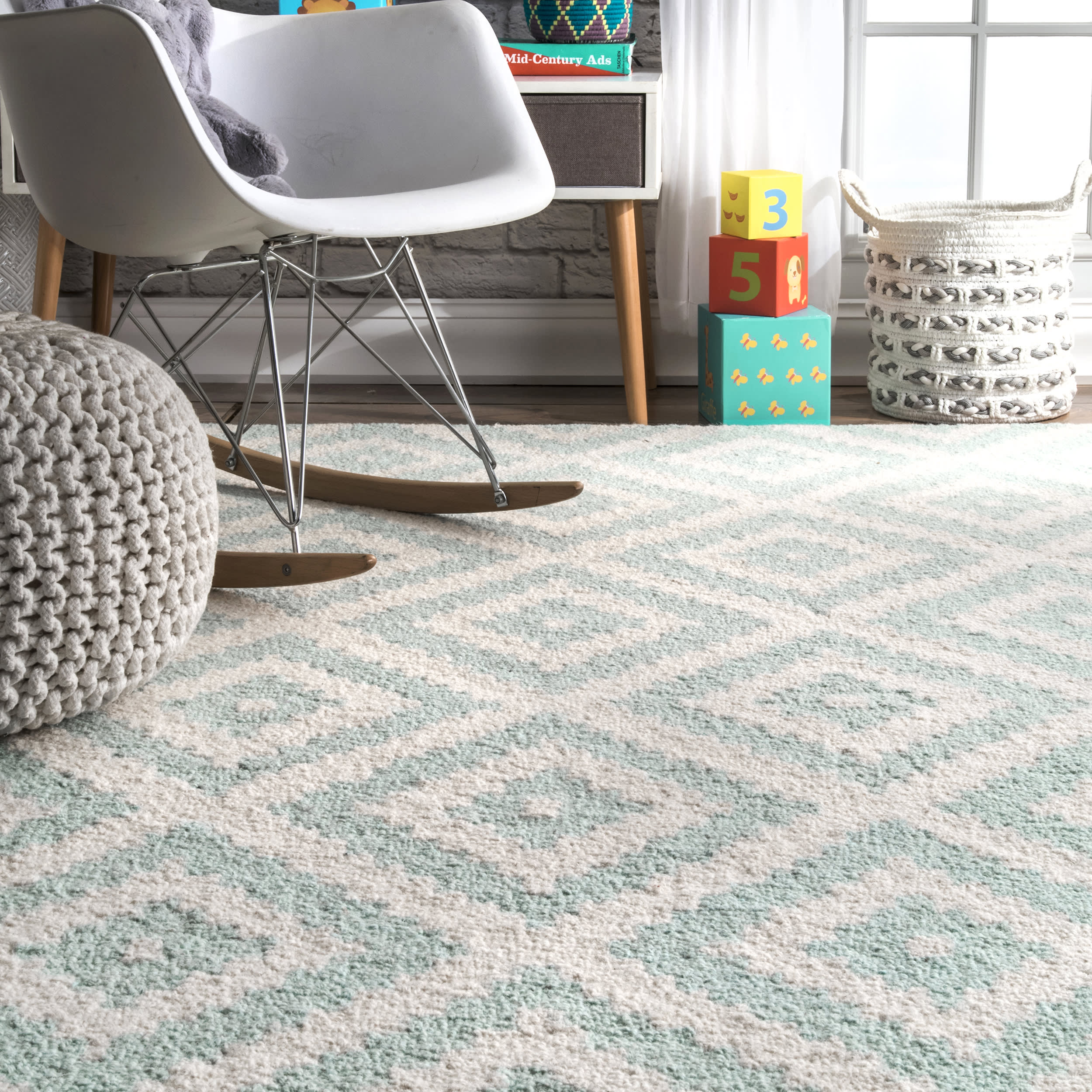 Scandinavia Diamond Rug | Aqua - Image 4