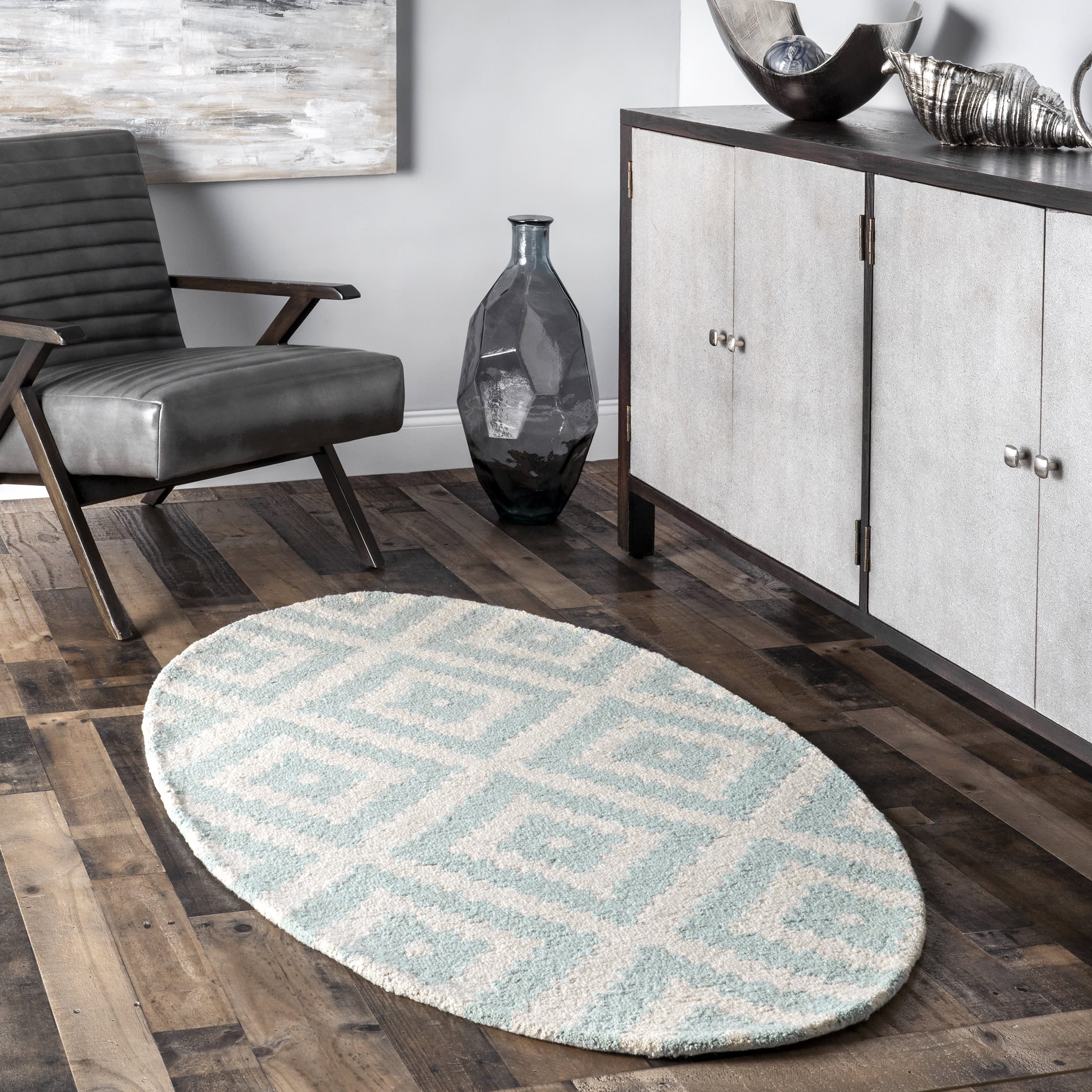 Scandinavia Diamond Rug | Aqua - Image 2