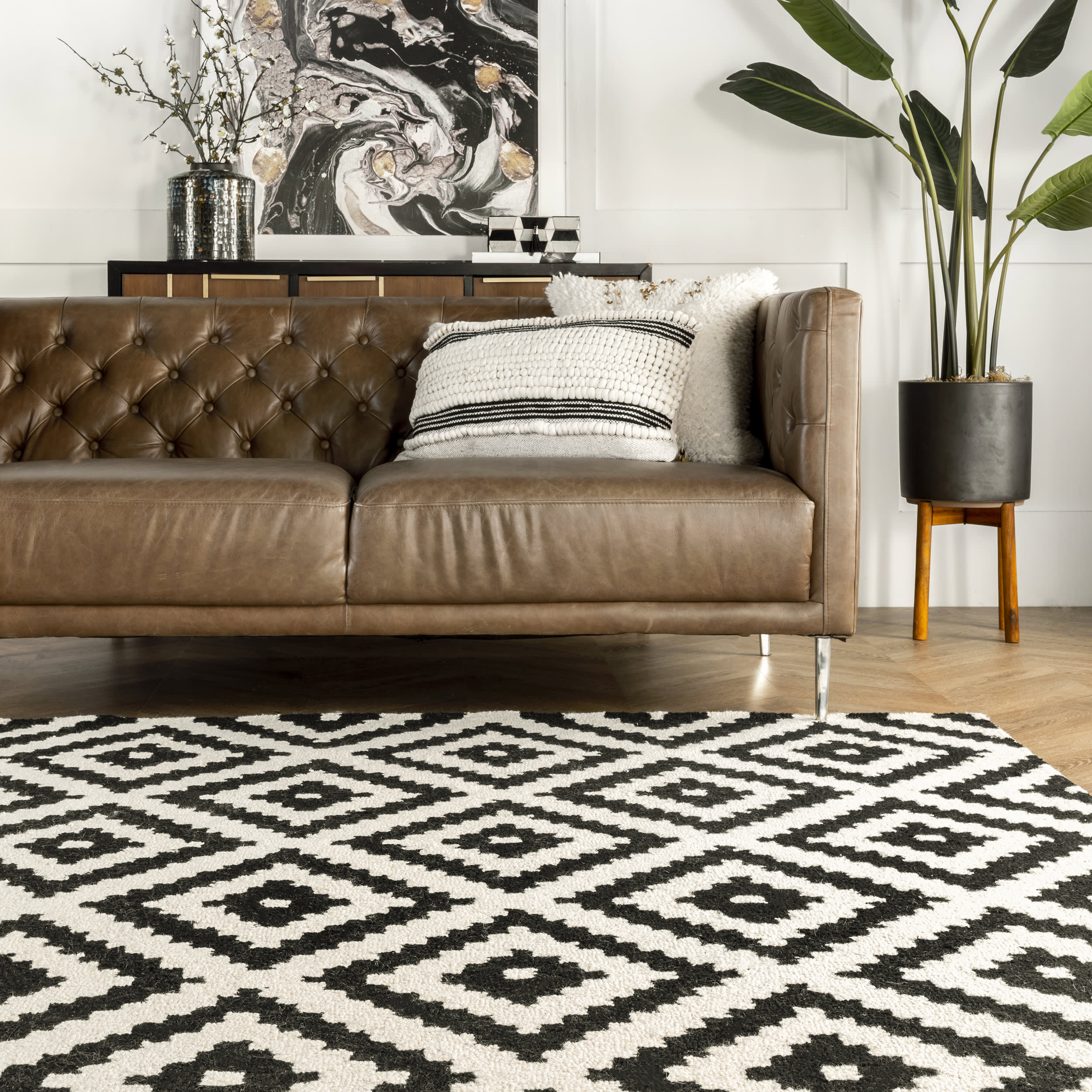 Scandinavia Diamond Rug | Beige - Image 4