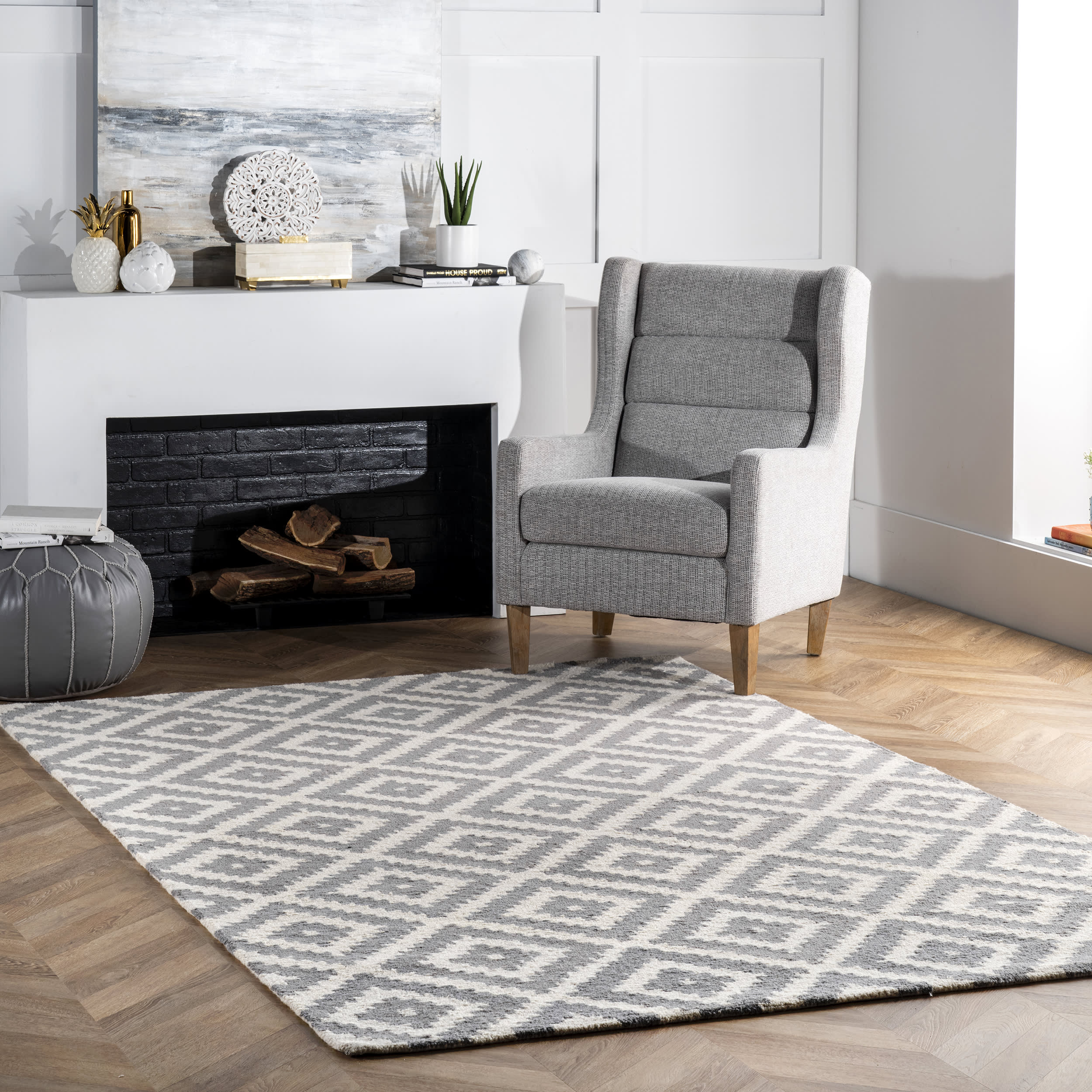 Scandinavia Diamond Rug | Grey - Image 2