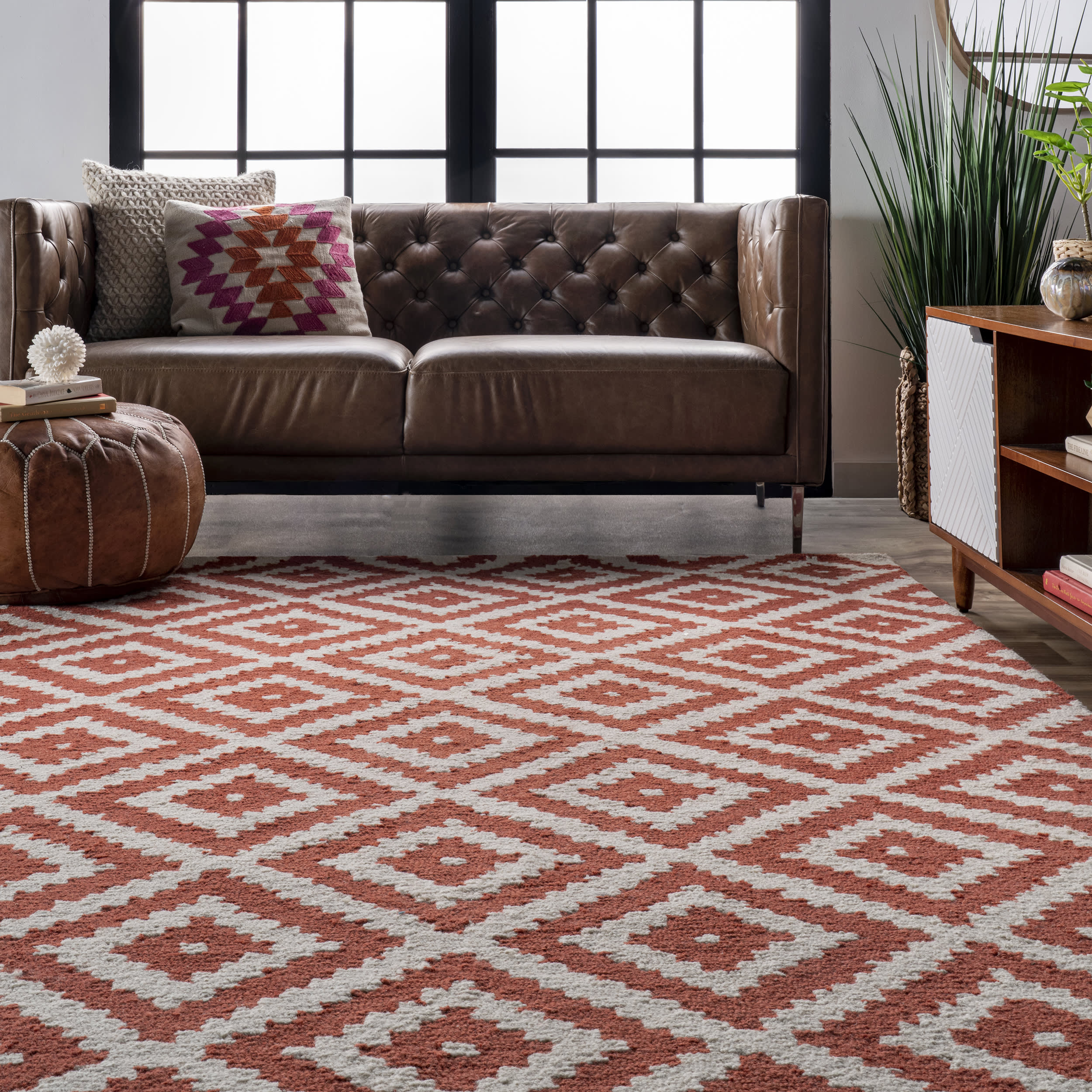 Scandinavia Diamond Rug | Rust - Image 4