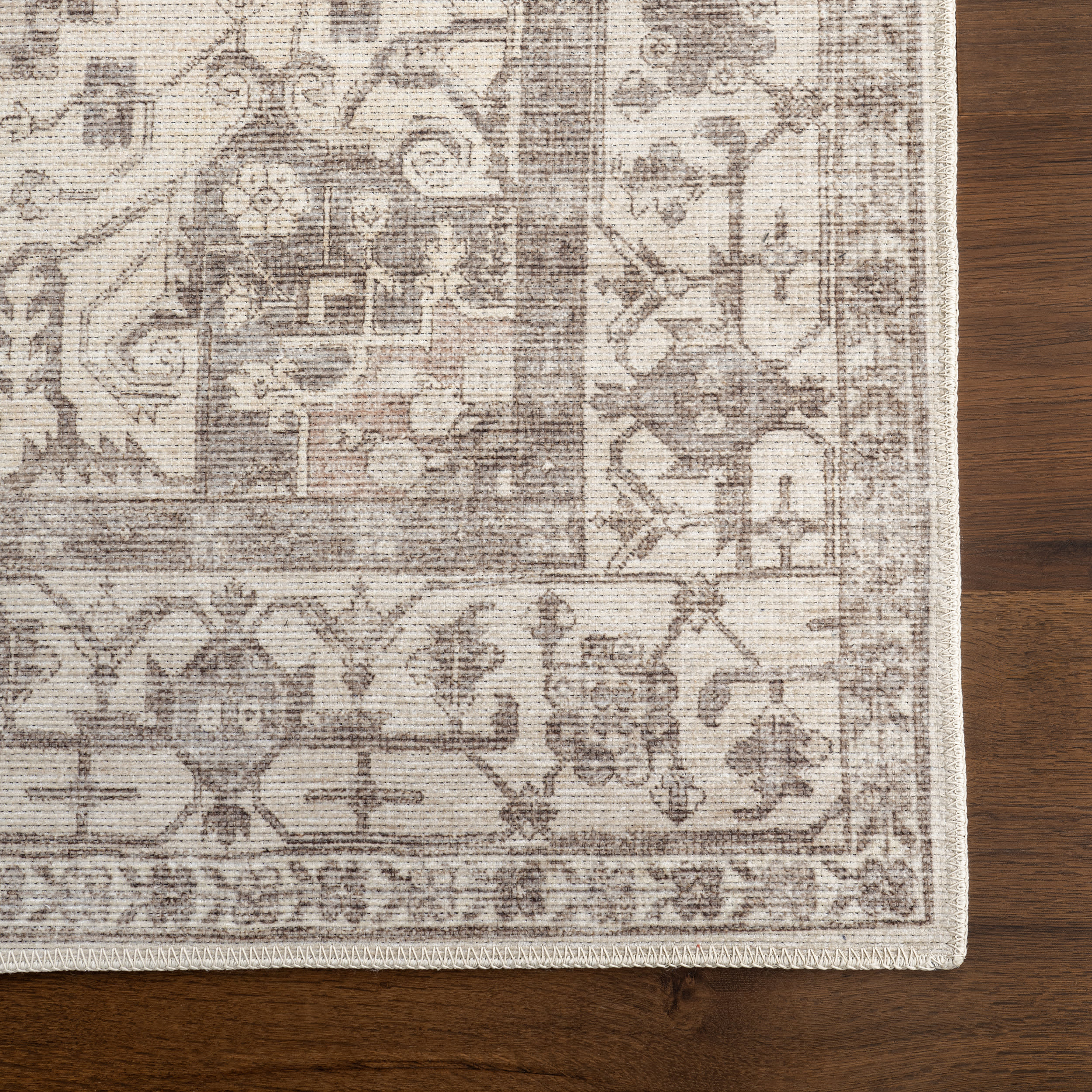 Scarlette Medallion Washable Rug | Taupe - Image 4