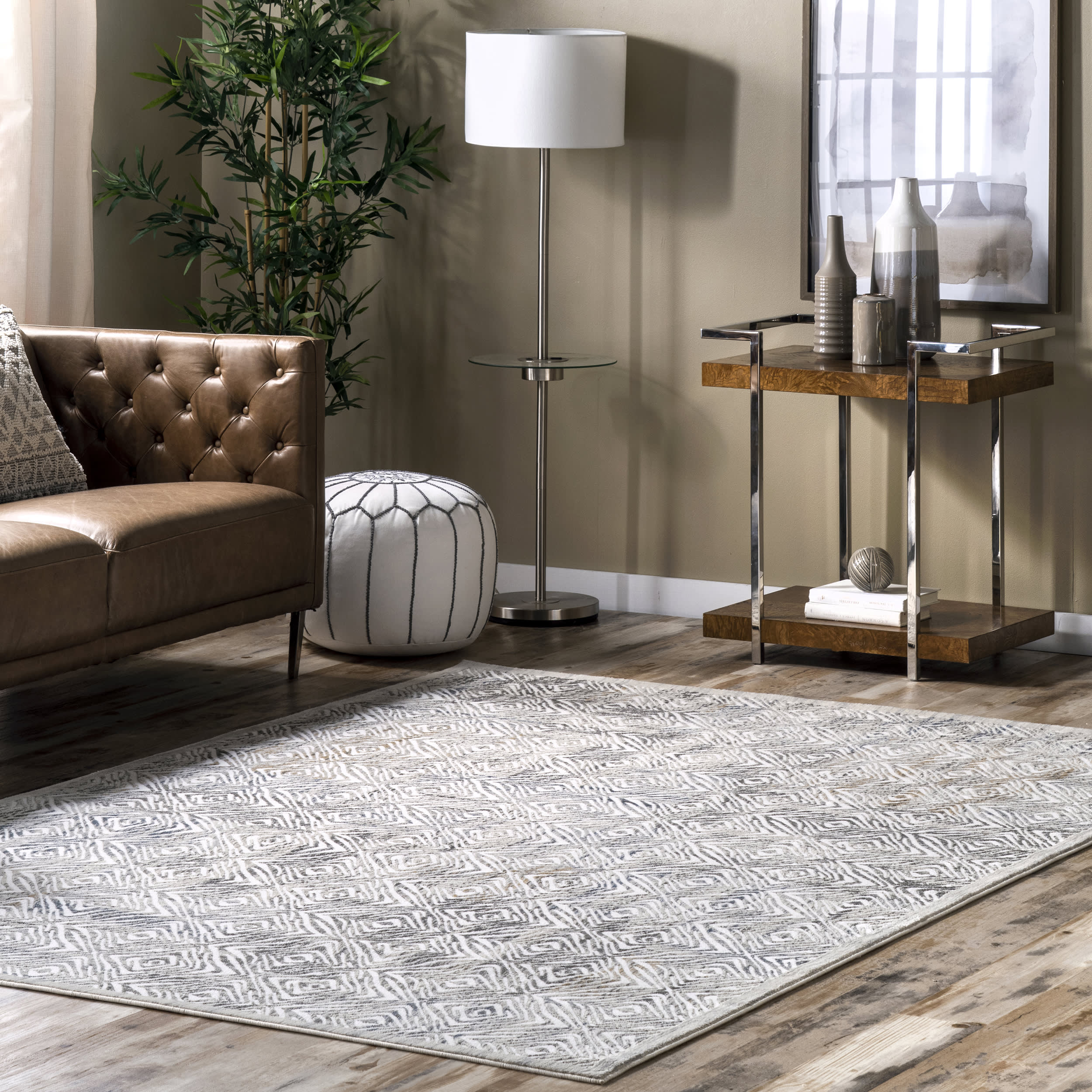 Scrolling Abstract Rug | Grey - Image 2