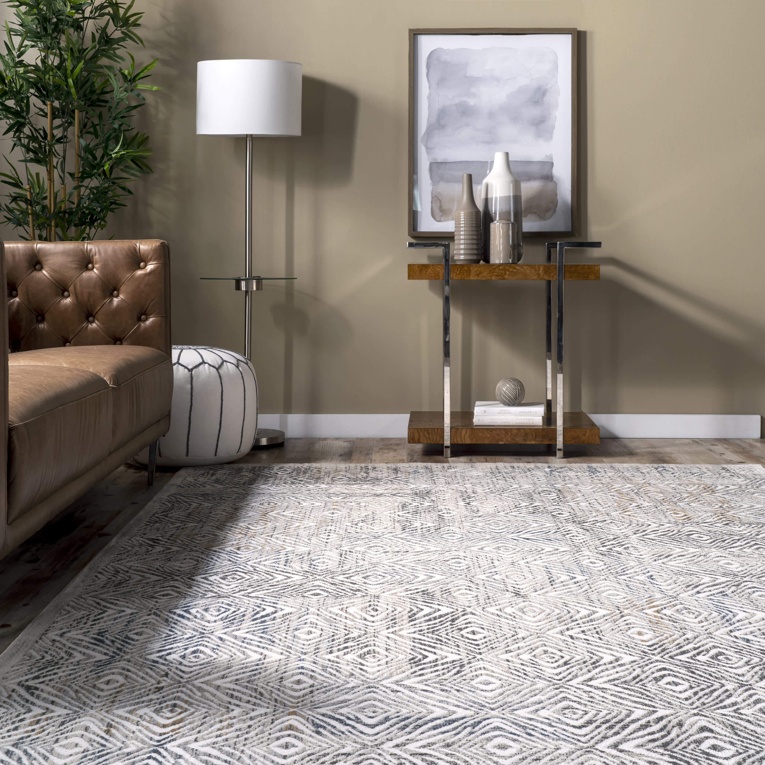 Scrolling Abstract Rug | Grey - Image 4