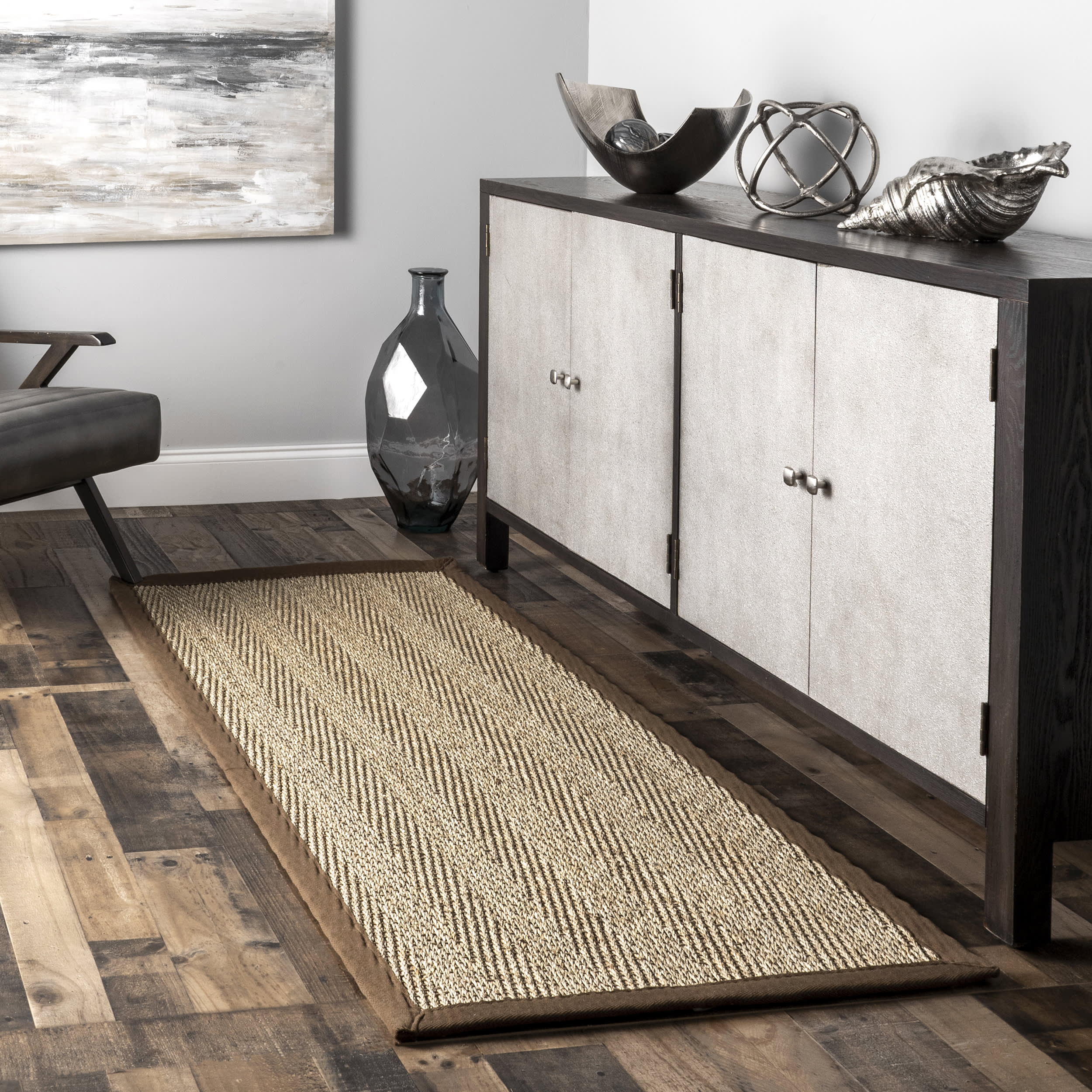 Seagrass Herringbone Rug | Brown - Image 2