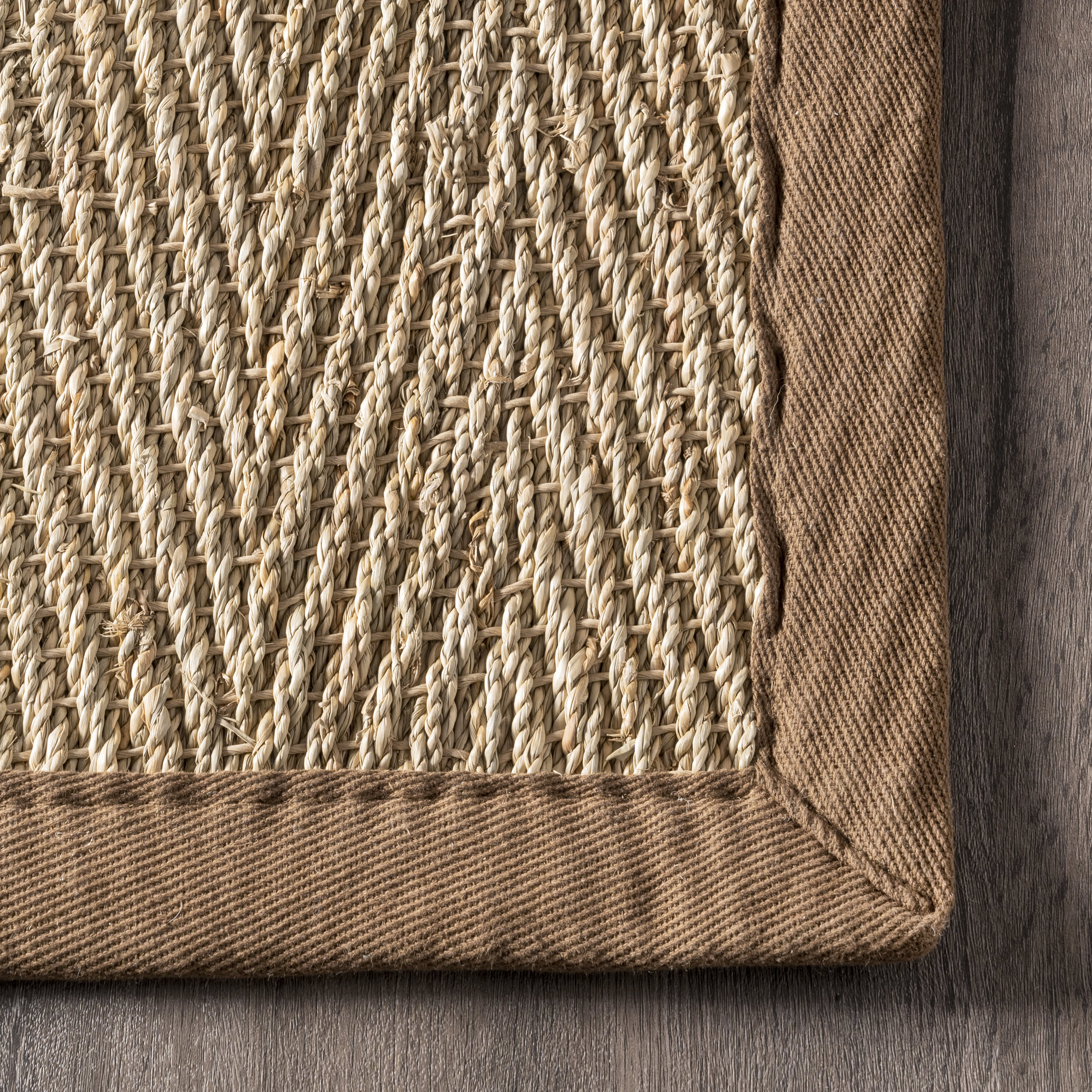 Seagrass Herringbone Rug | Brown - Image 3