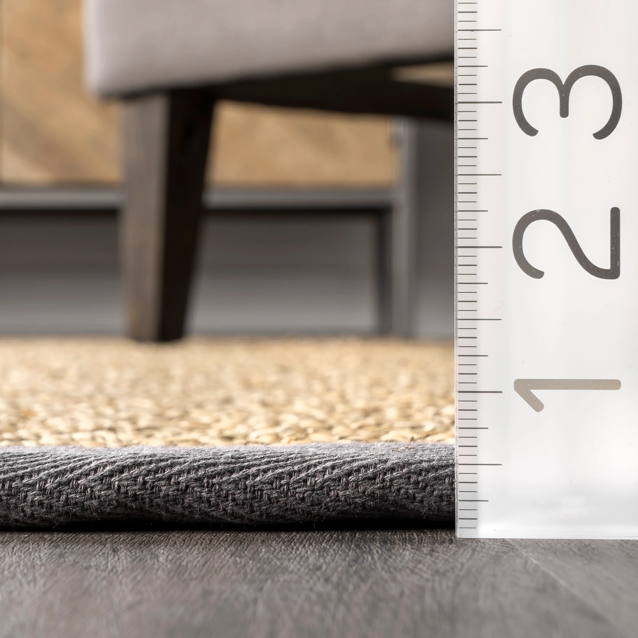 Seagrass Herringbone Rug | Dark Grey - Image 5