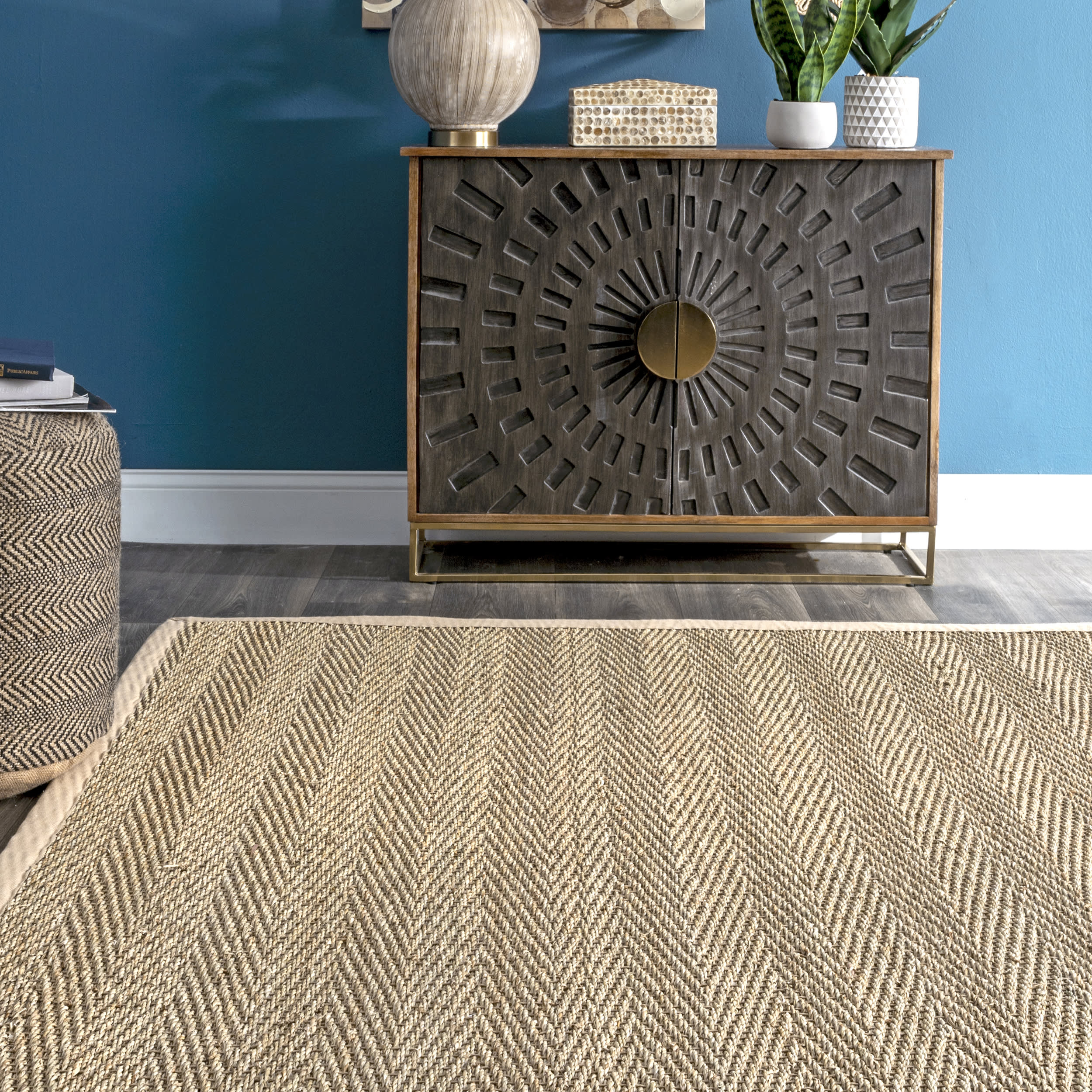 Seagrass Herringbone Rug | Natural - Image 4