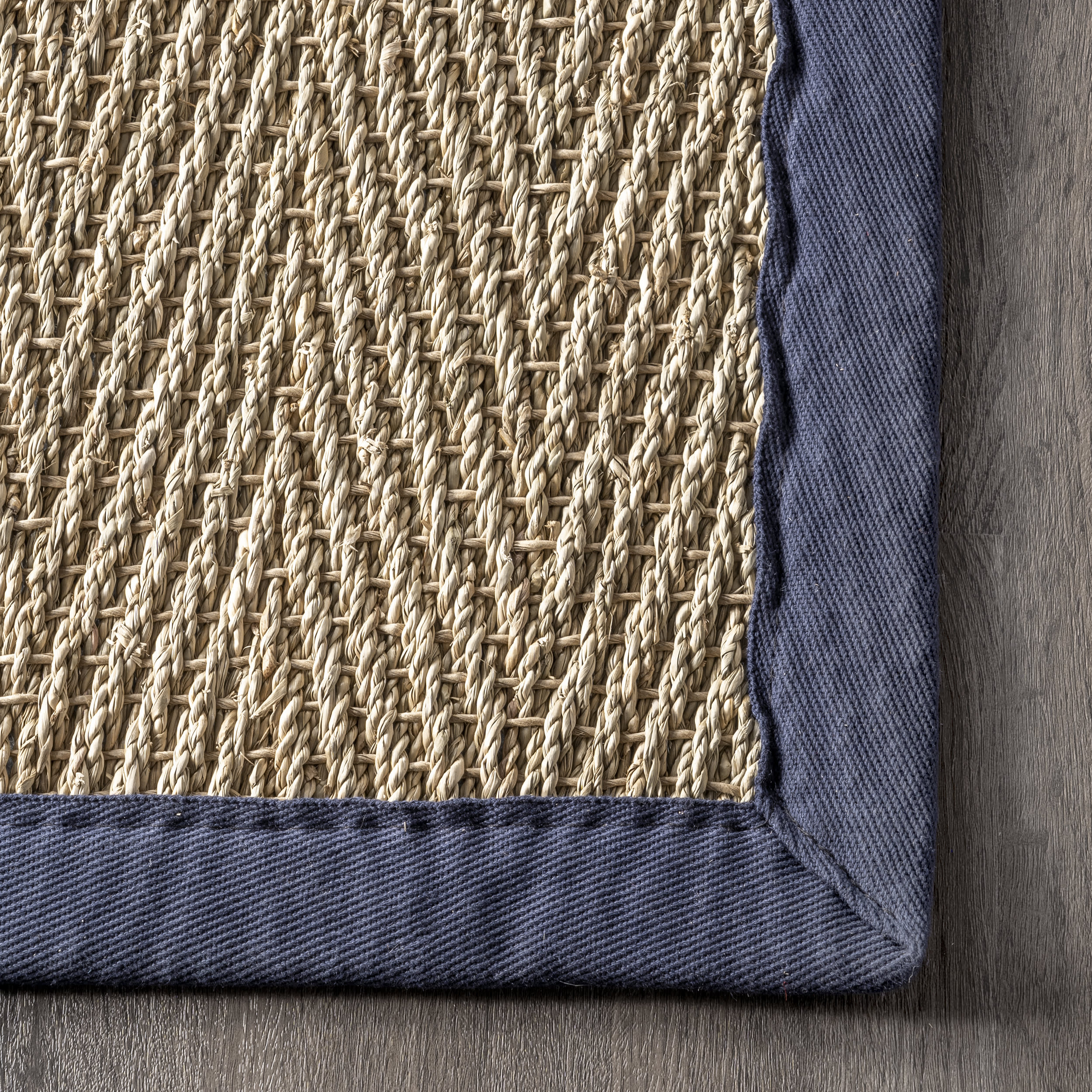 Seagrass Herringbone Rug | Navy - Image 3
