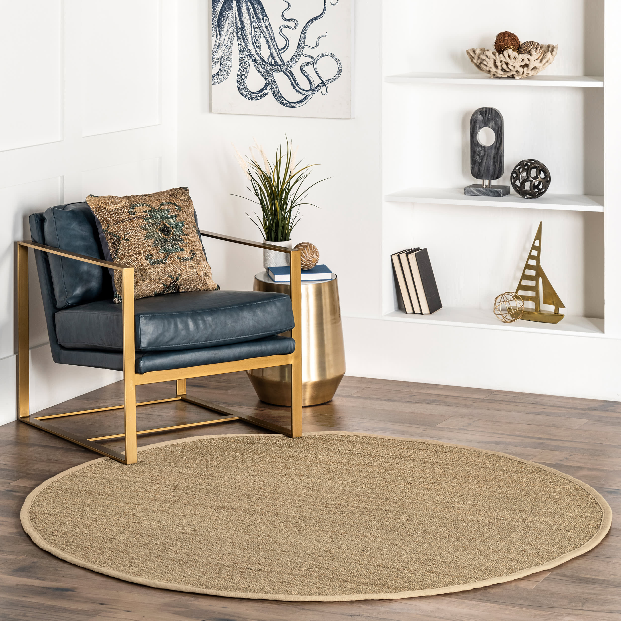 Seagrass with Border Rug | Beige - Image 2