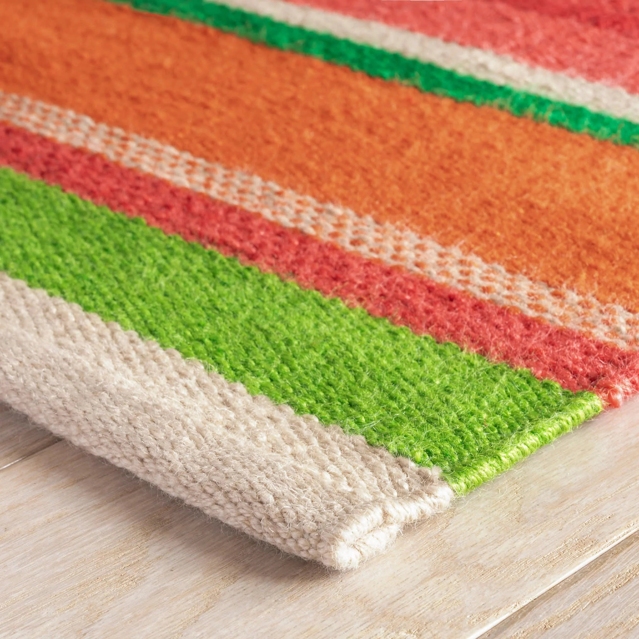 Seed Stitch Stripe Handwoven Indoor/Outdoor Rug | Spring - Image 4