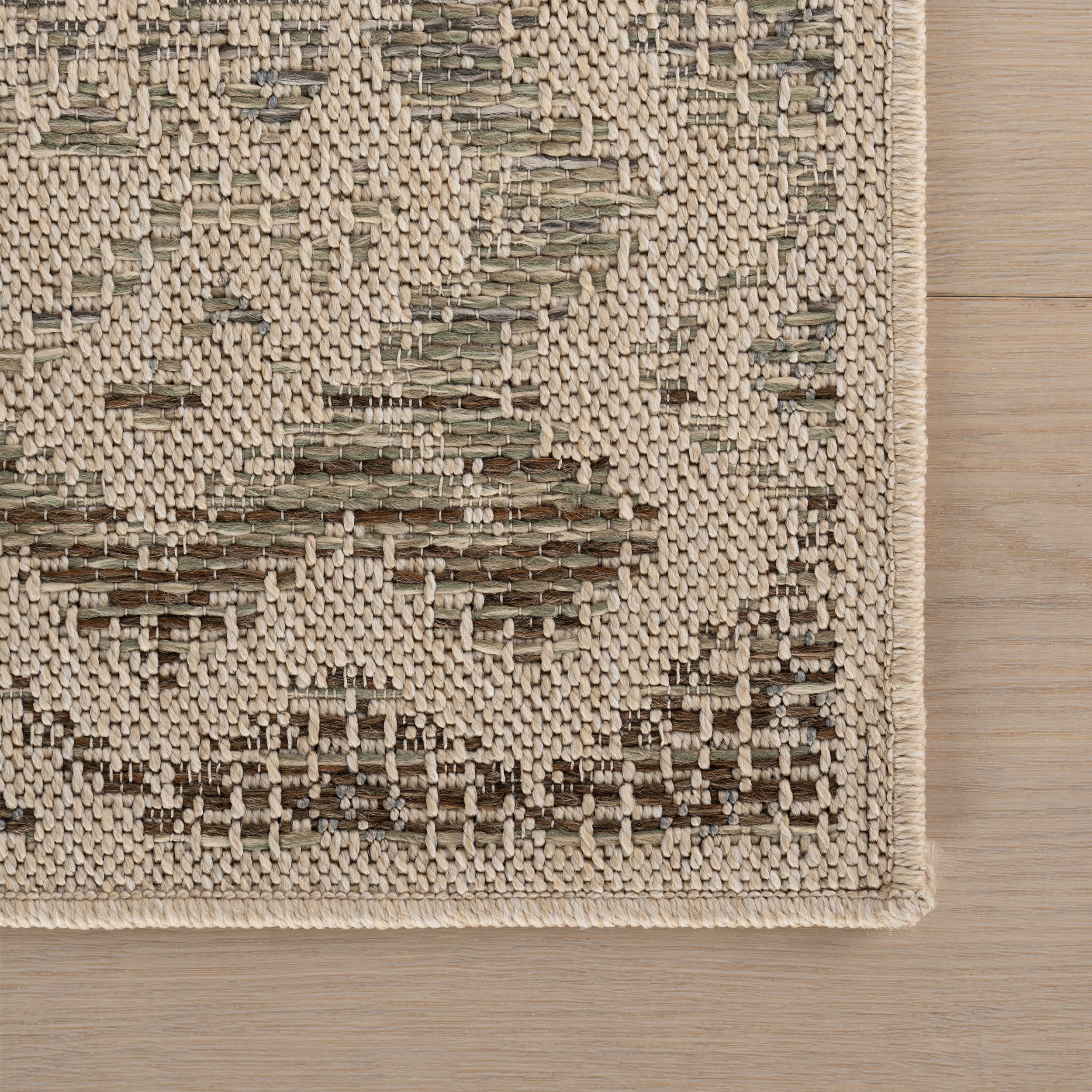Sela Southwestern Bordered Indoor/Outdoor Rug | Sand - Image 4