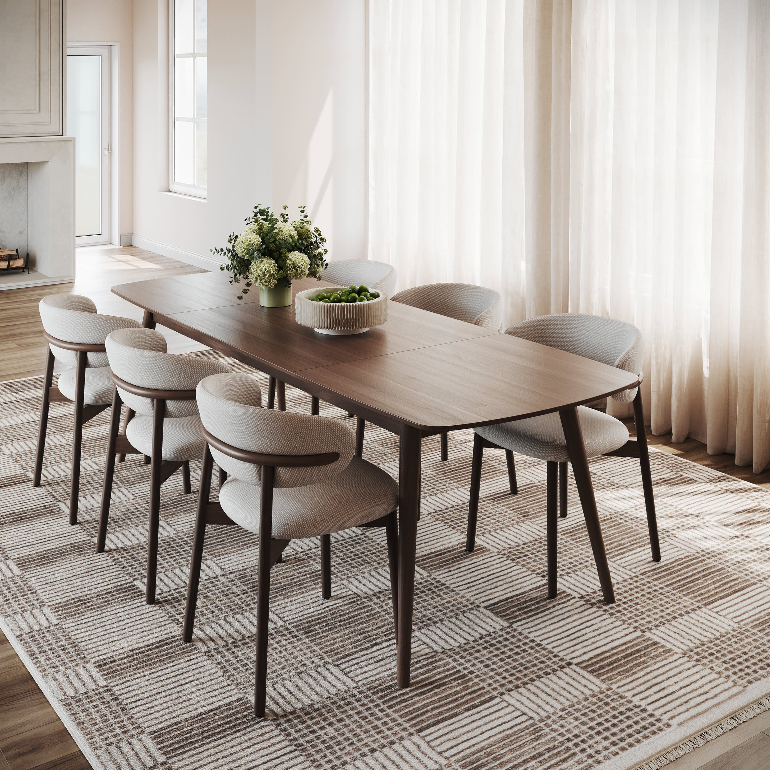 Selka Modern Checkered Rug | Light Brown - Image 2
