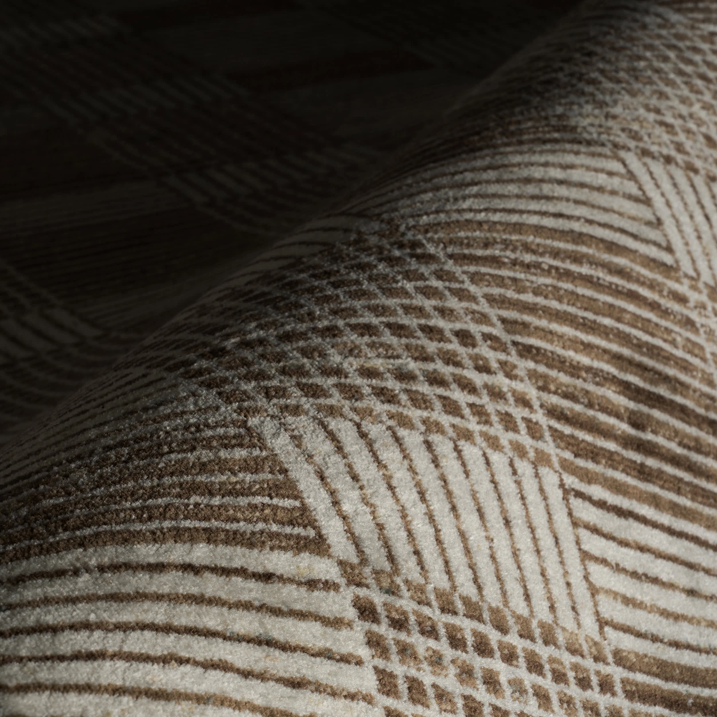 Selka Modern Checkered Rug | Light Brown - Image 3