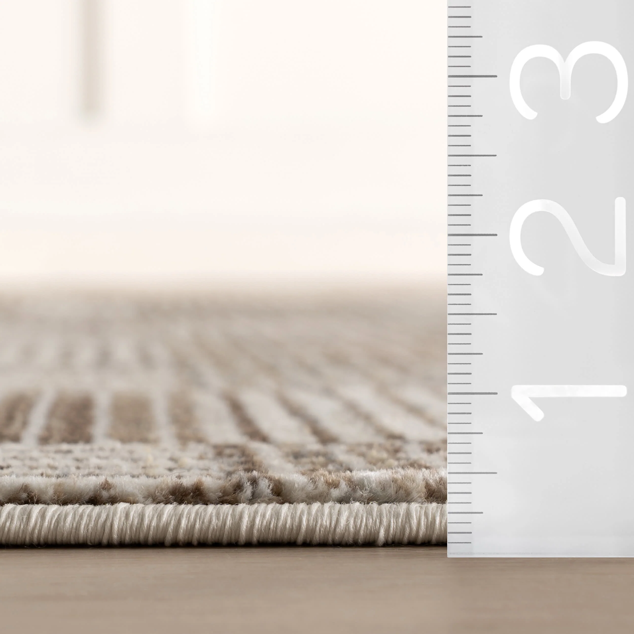 Selka Modern Checkered Rug | Light Brown - Image 5