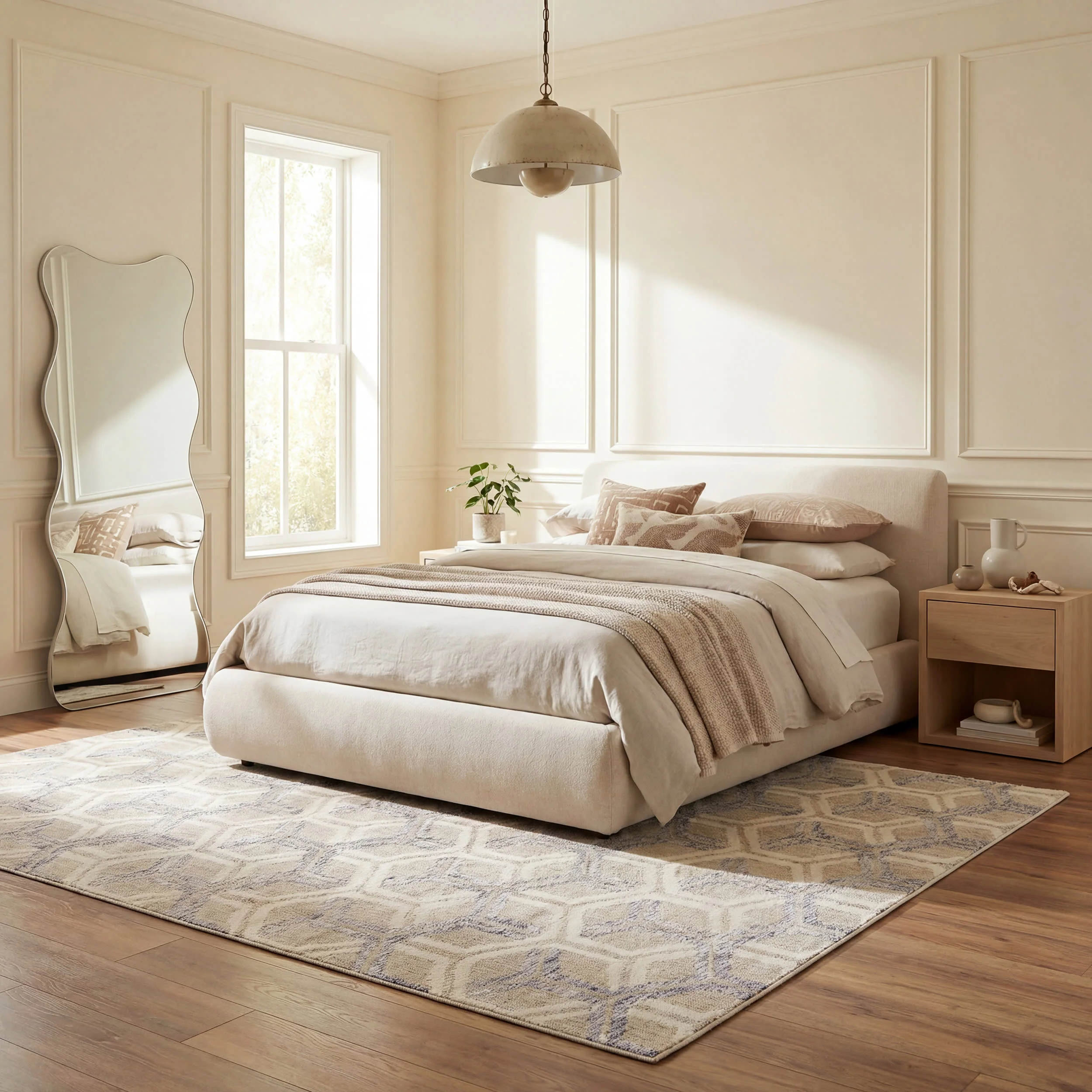 Senava Modern Geometric Washable Rug | Grey - Image 3