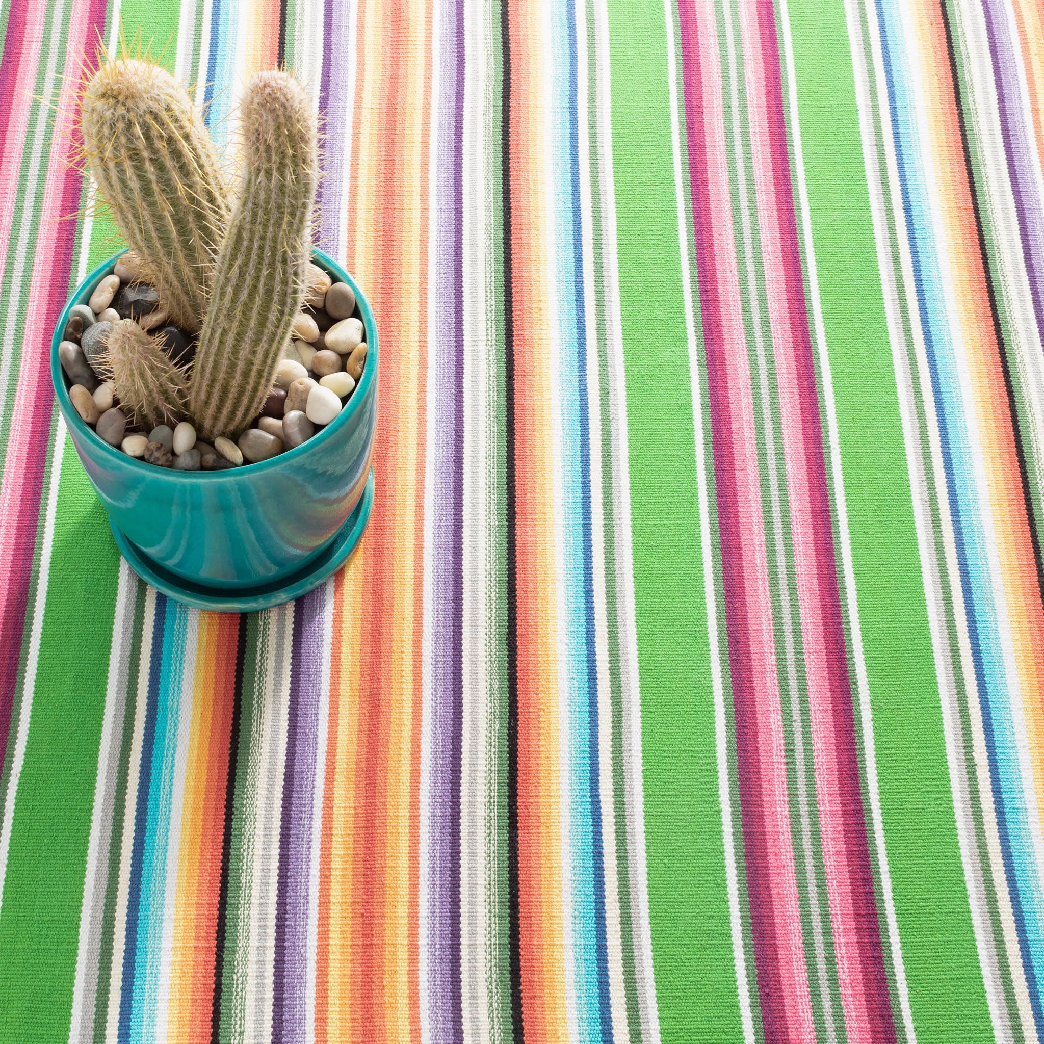 Serape Handwoven Cotton Rug | Multi - Image 2