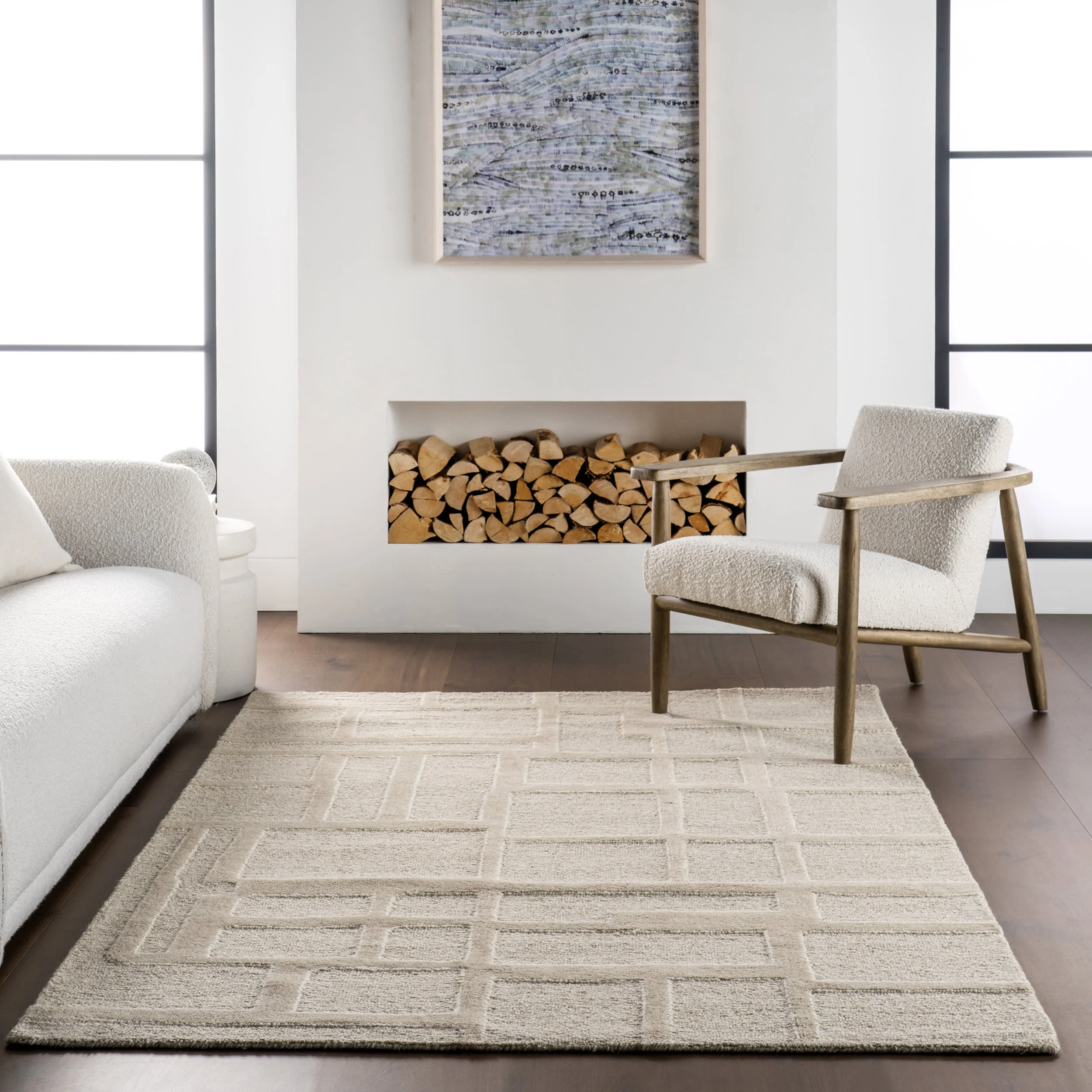 Seraphina Geometric Rug | Beige - Image 5