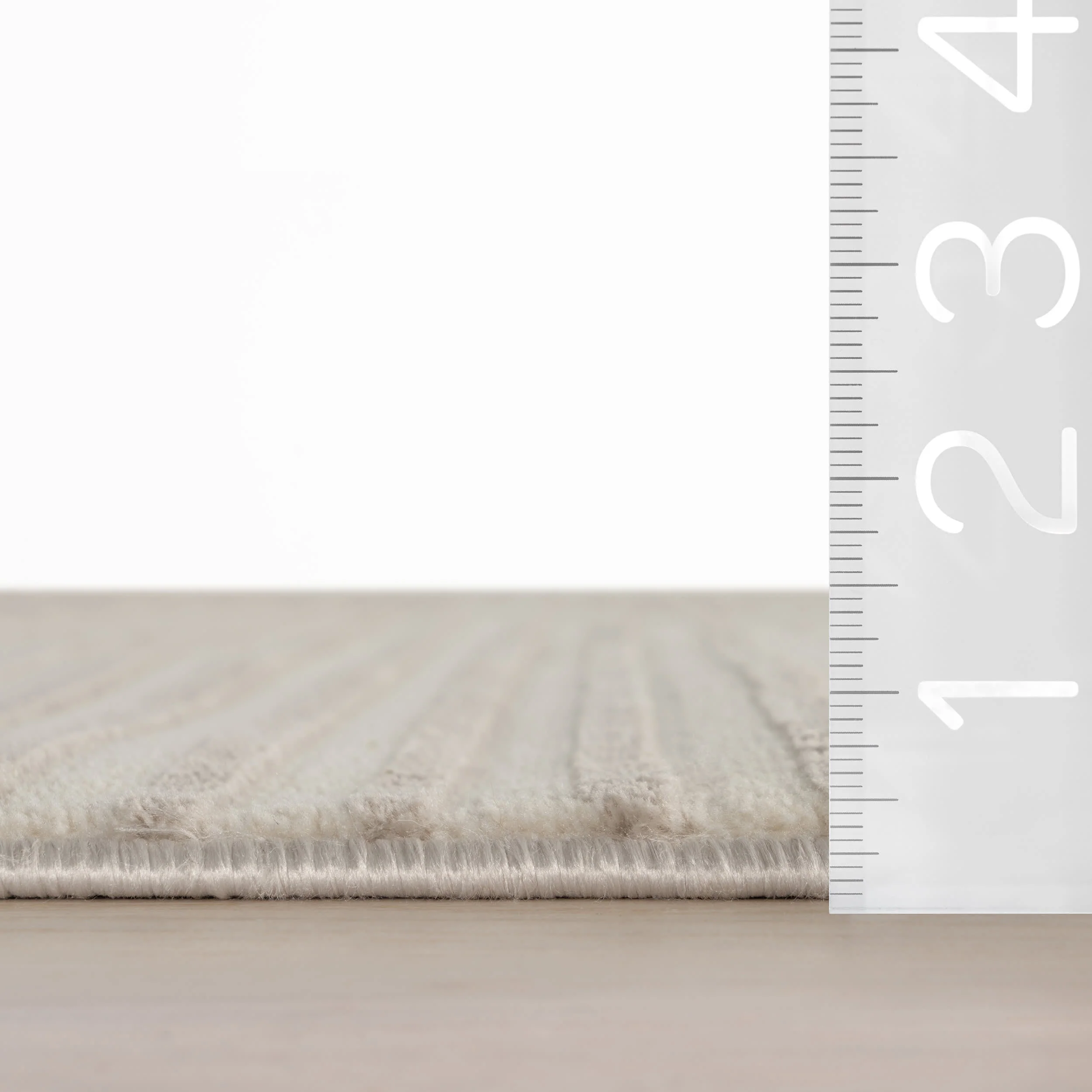 Serentha Diamond Plush Textured Washable Rug | Cream/Grey - Image 6