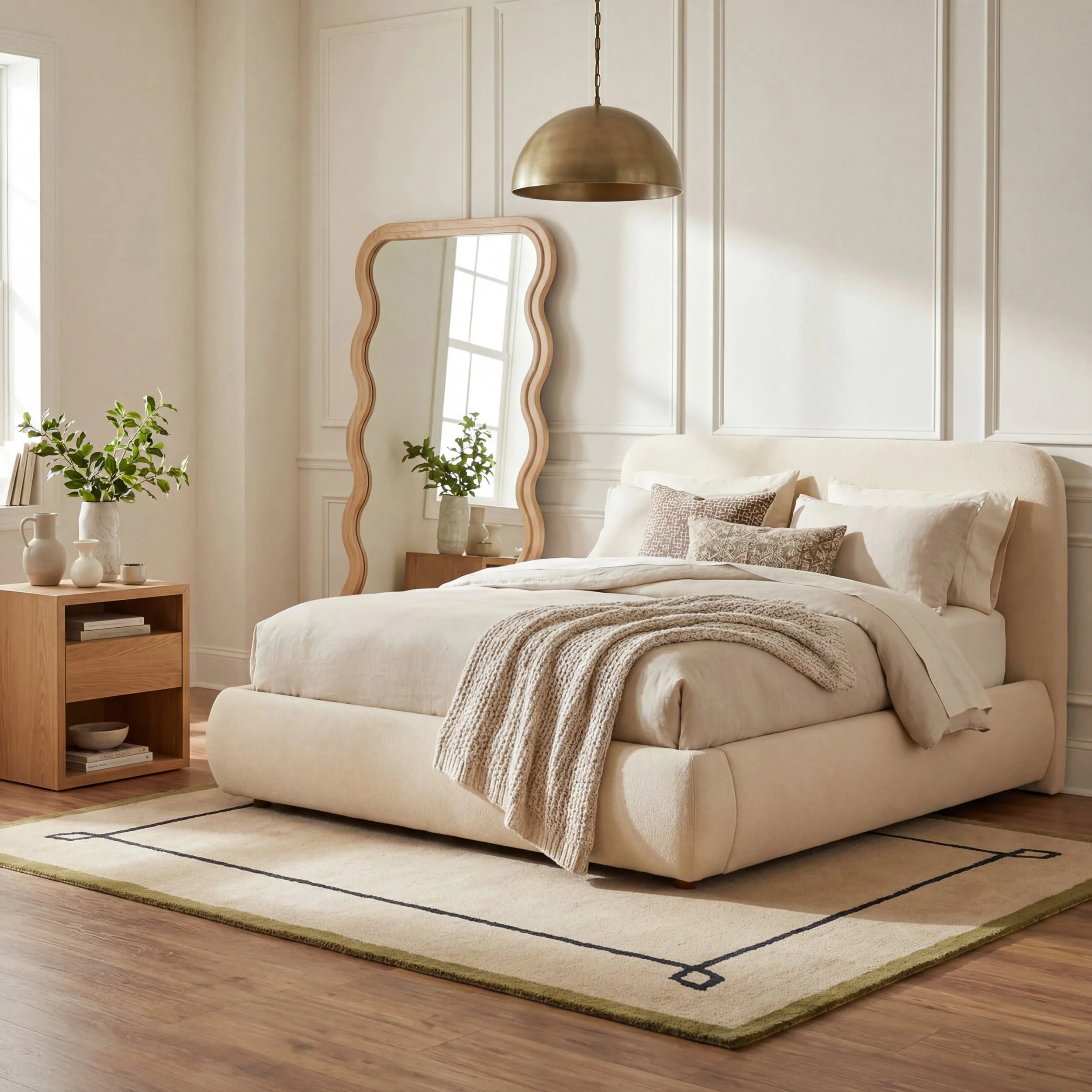 Serge Bordered Wool Rug by Nate Berkus | Tan - Image 9