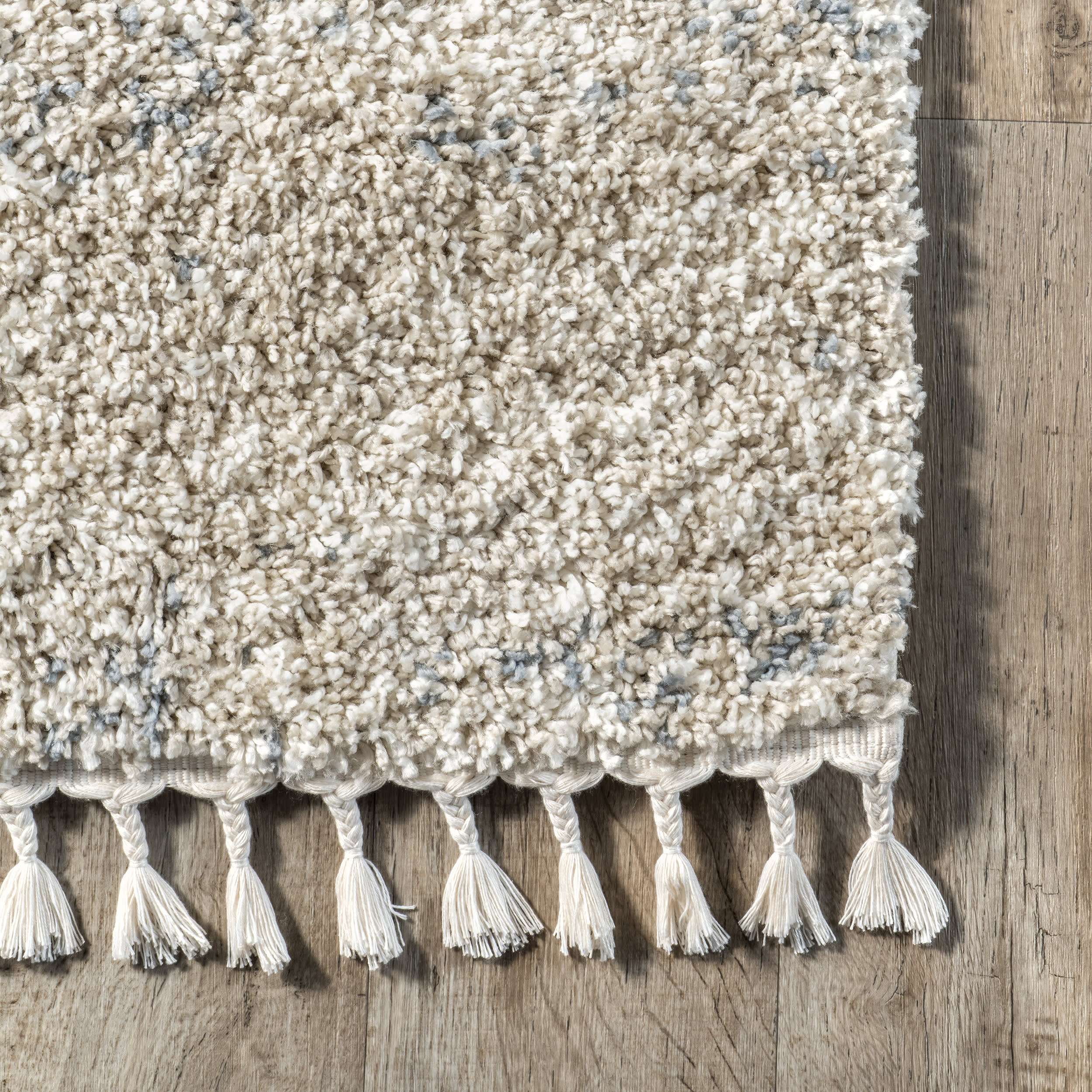 Shaded Shag With Tassels Rug | Beige - Image 3
