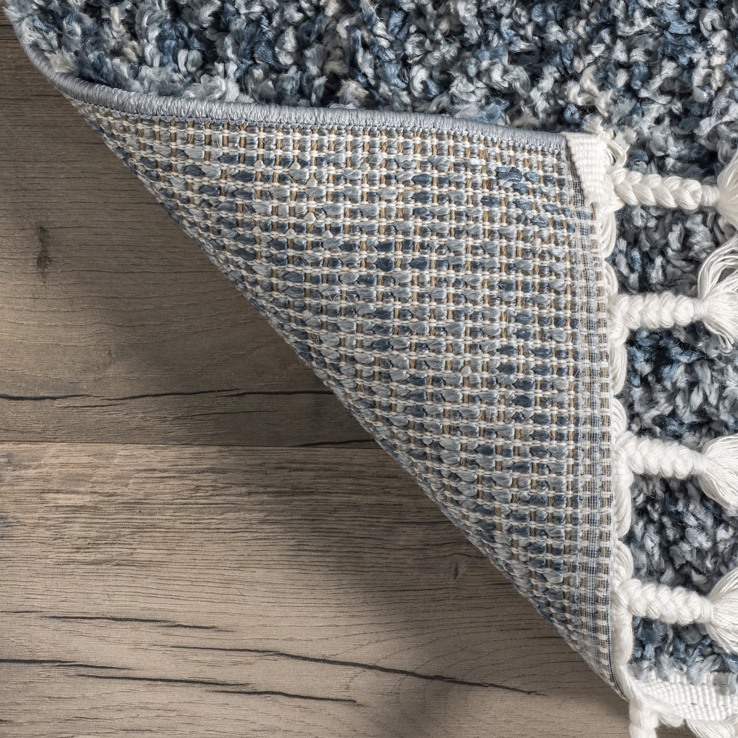 Shaded Shag With Tassels Rug | Blue - Image 2