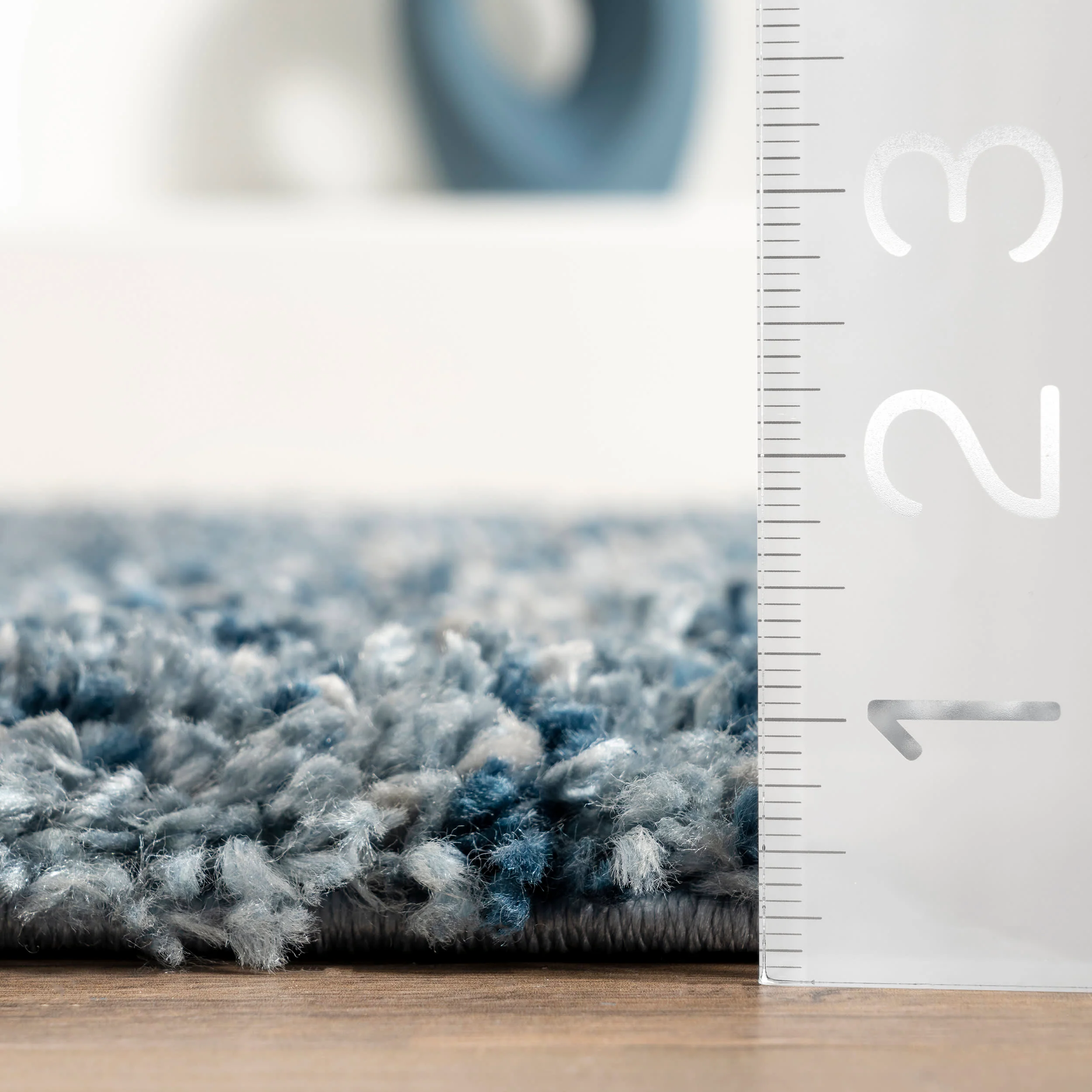 Shaded Shag With Tassels Rug | Blue - Image 5
