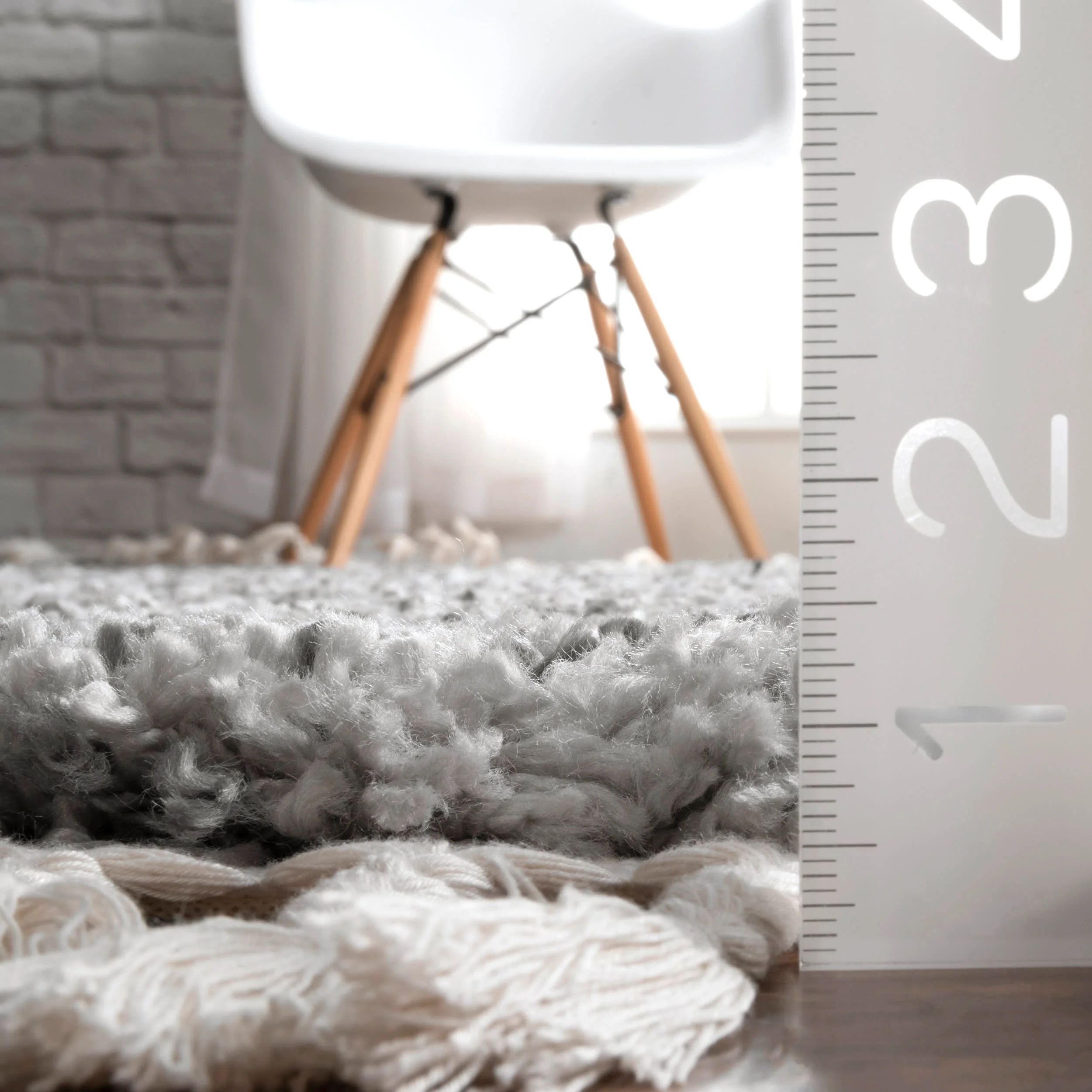 Shaded Shag With Tassels Rug | Grey - Image 5