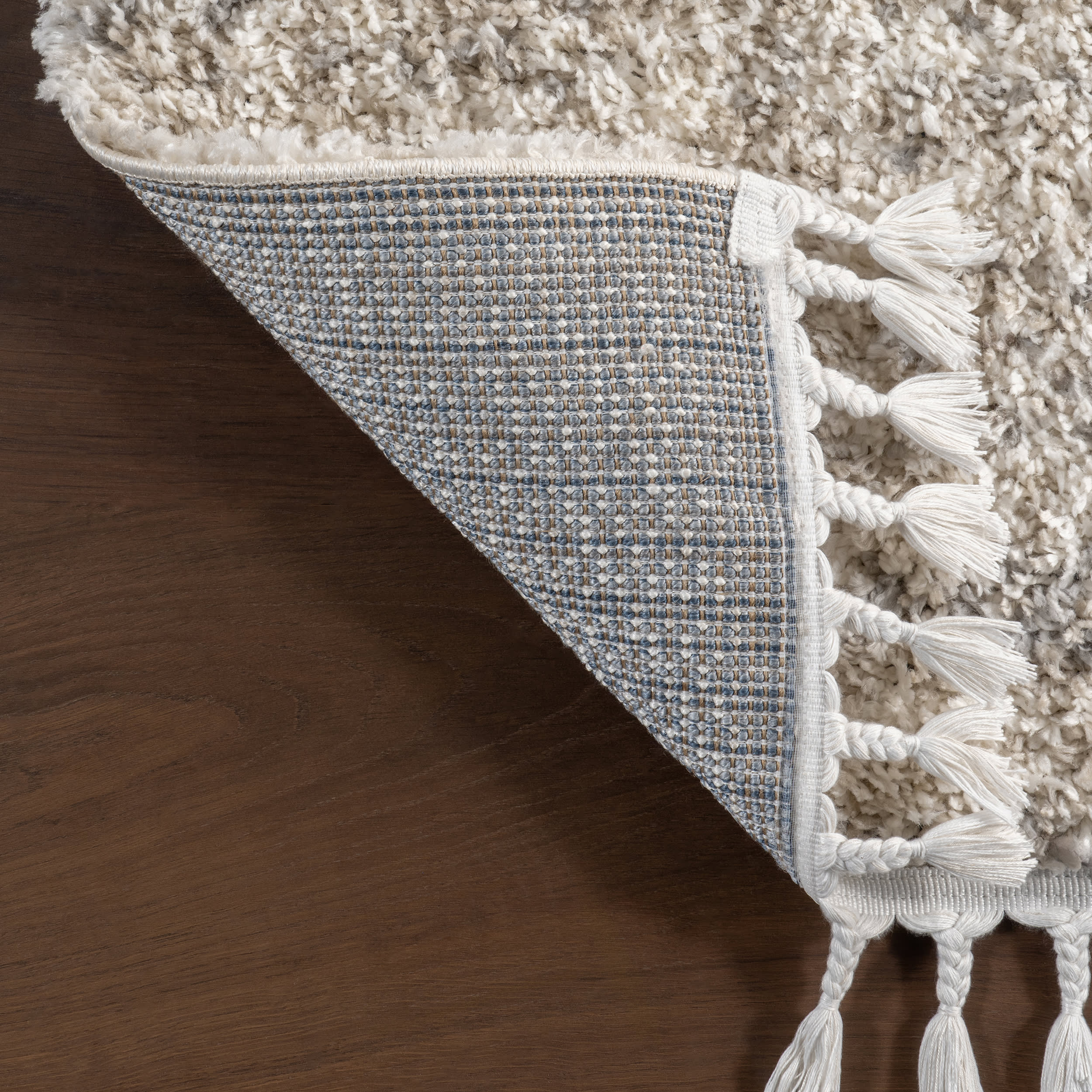 Shaded Shag With Tassels Rug | Ivory - Image 8