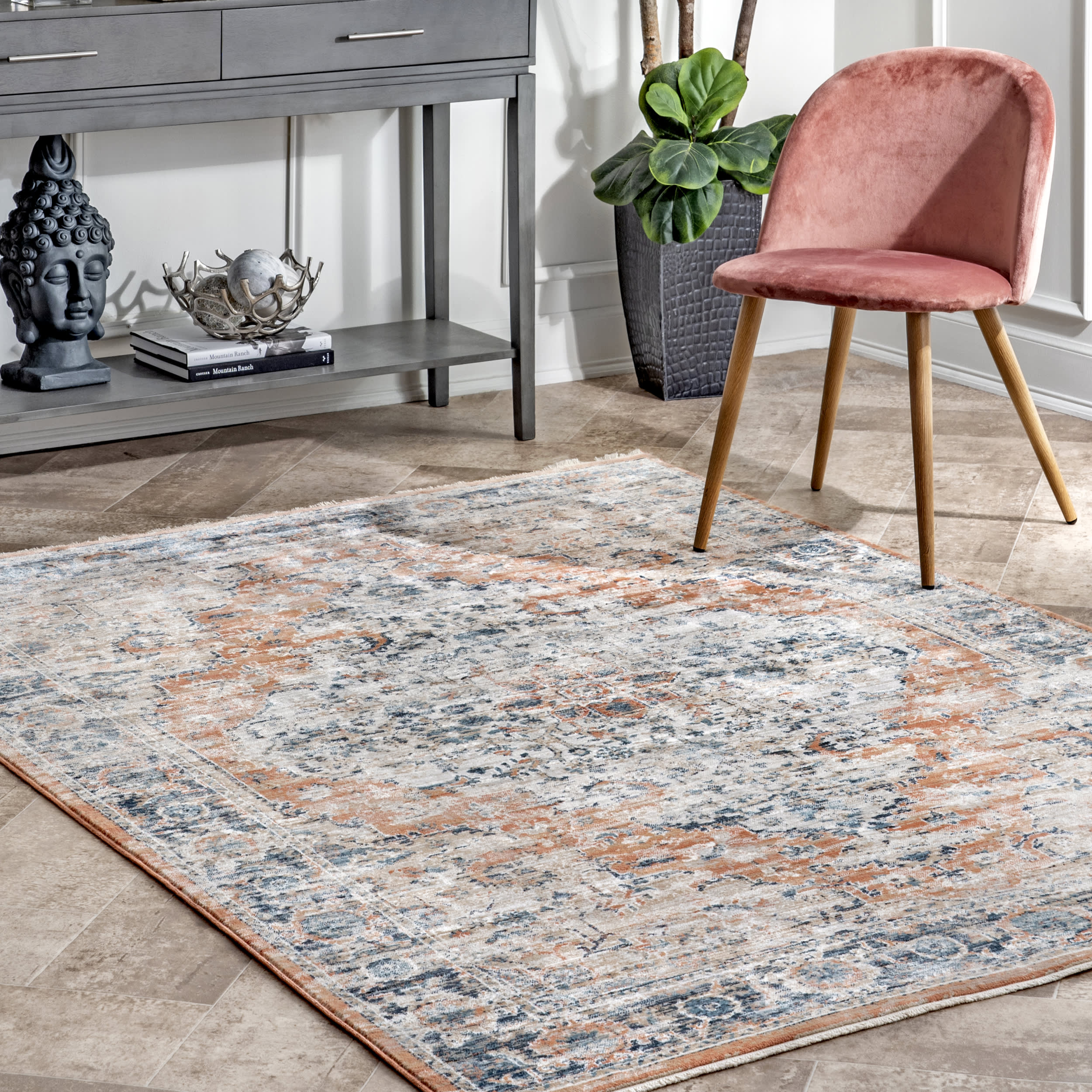Shaded Snowflakes Rug | Beige - Image 2